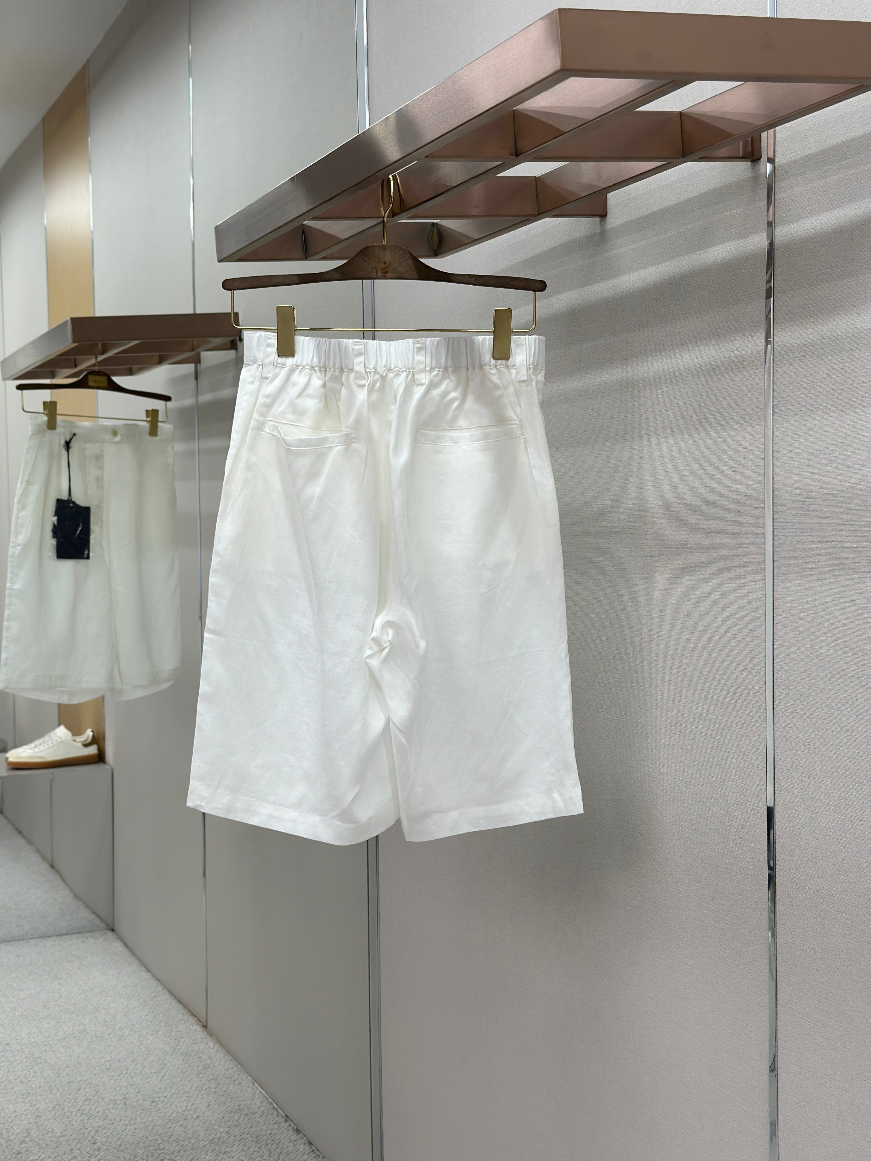 PRA 2026 Men's Linen Shorts White Fabric 917701