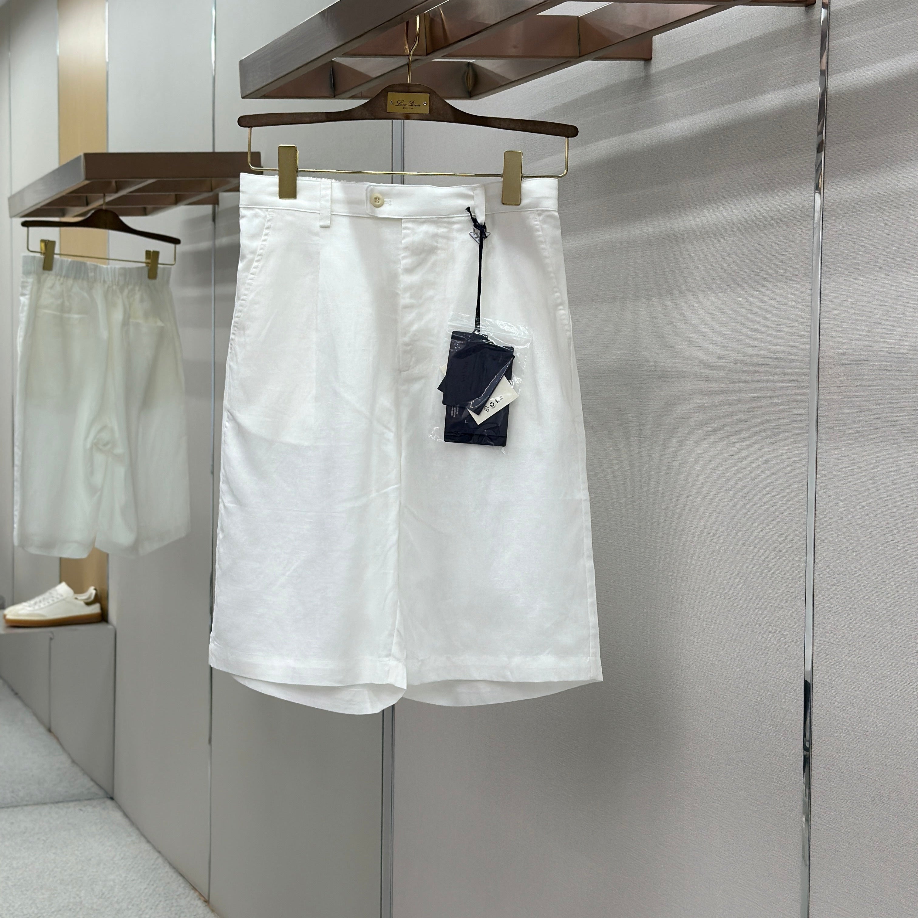 PRA 2026 Men's Linen Shorts White Fabric 917701
