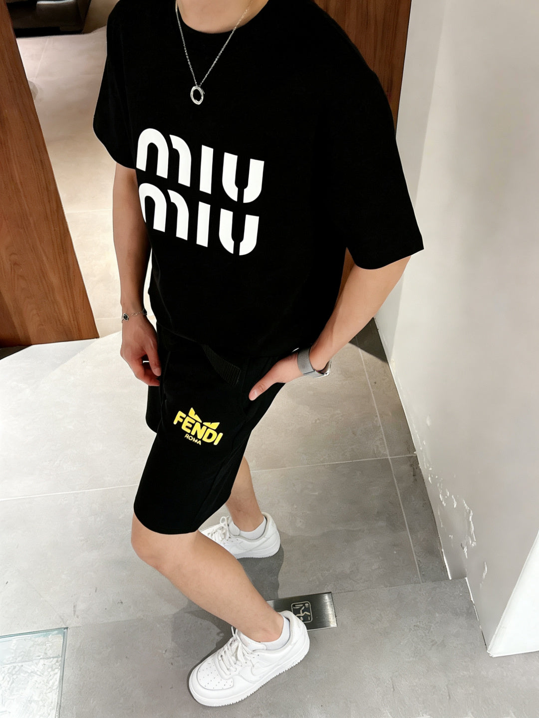Fendi 2026 Men's Casual Shorts Cotton Fabric 802173