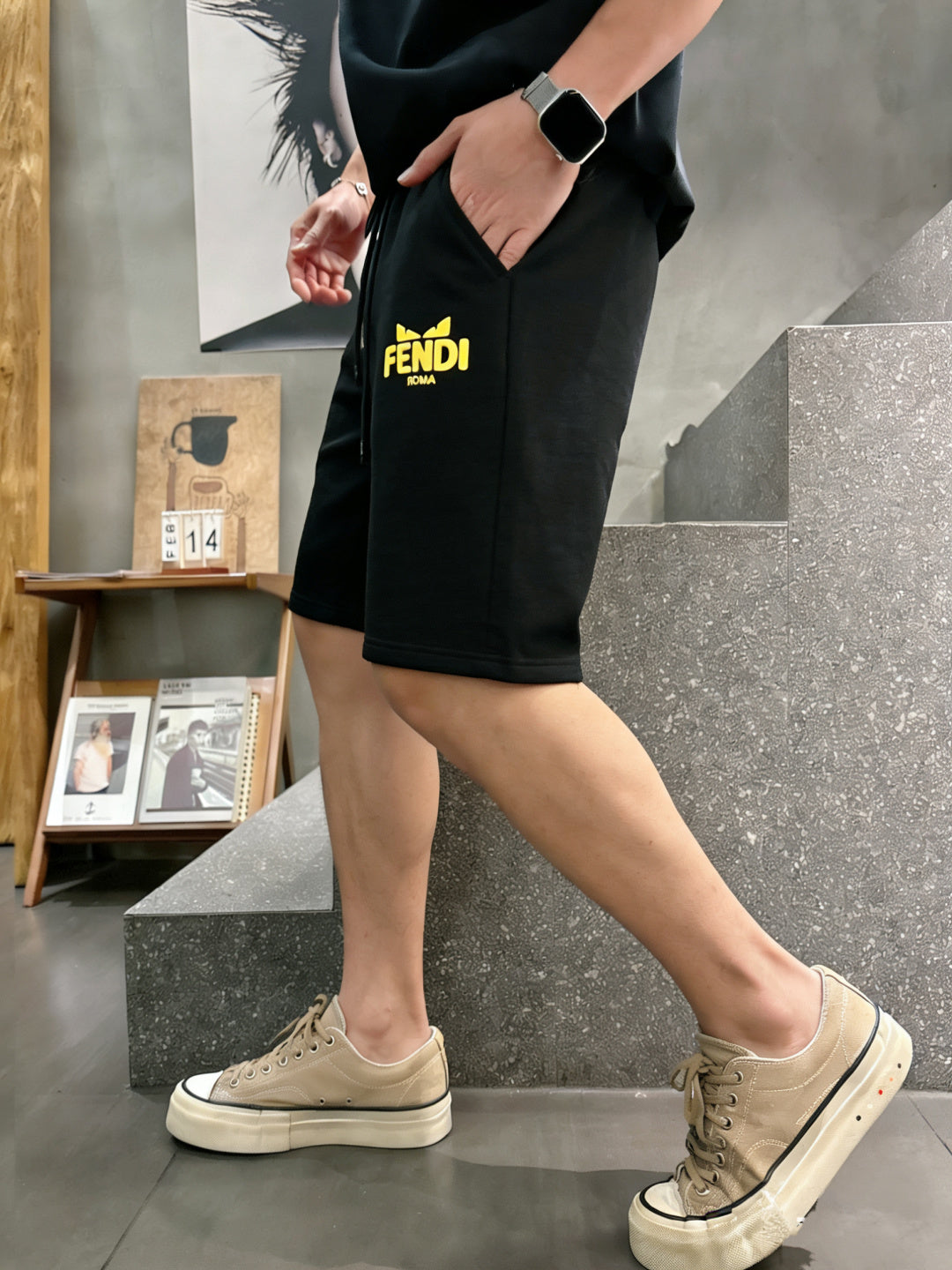 Fendi 2026 Men's Casual Shorts Cotton Fabric 802173