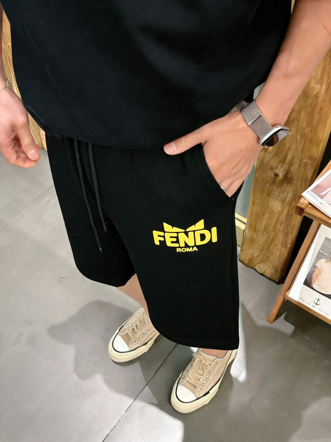 Fendi 2026 Men's Casual Shorts Cotton Fabric 802173