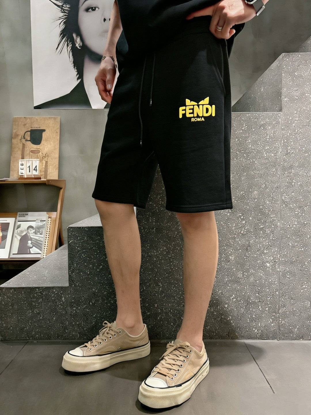 Fendi 2026 Men's Casual Shorts Cotton Fabric 802173