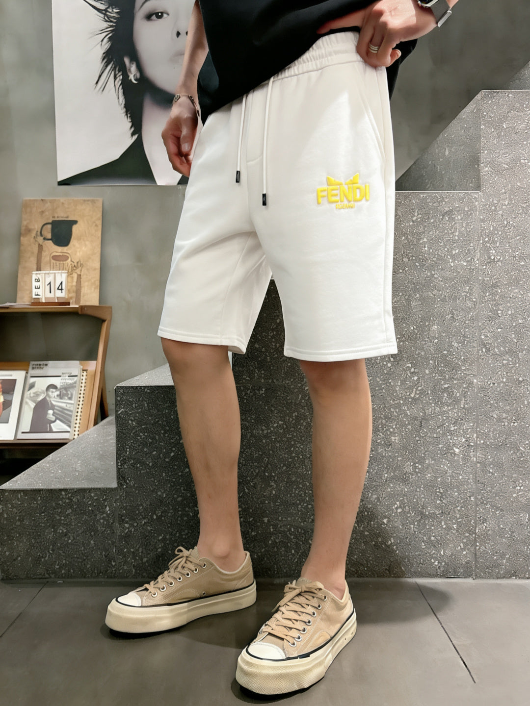 Fendi 2026 Men's Casual Shorts Cotton Fabric 802173