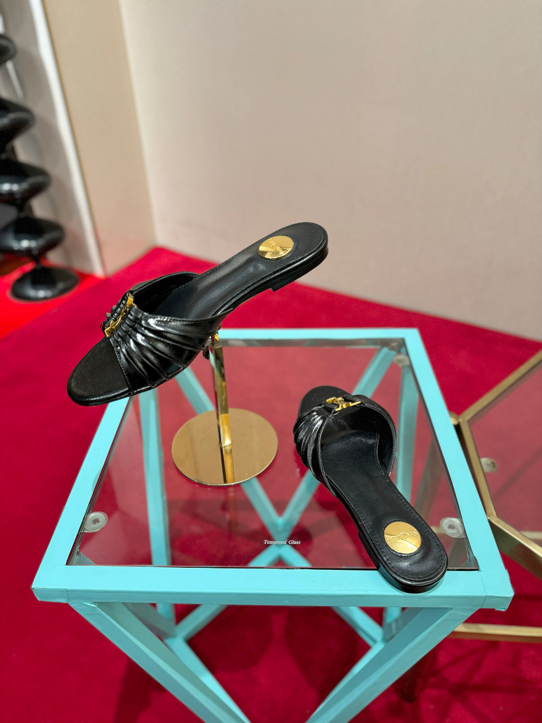YSL 2026 Mule Sandal Calfskin With Gold Logo 925308