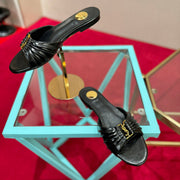 YSL 2026 Mule Sandal Calfskin With Gold Logo 925308