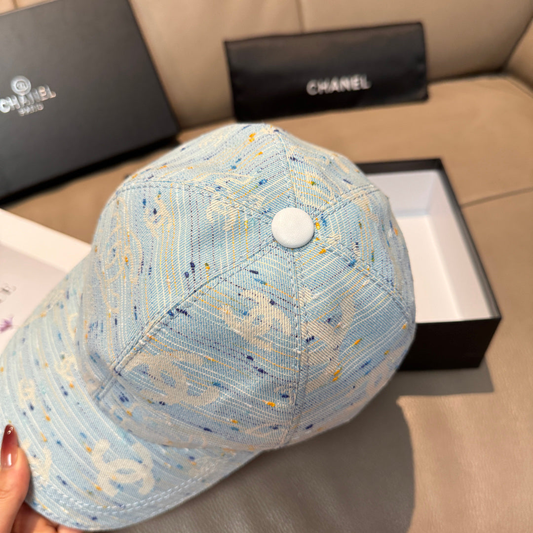 Chanel Baseball Cap Denim Cotton 343796