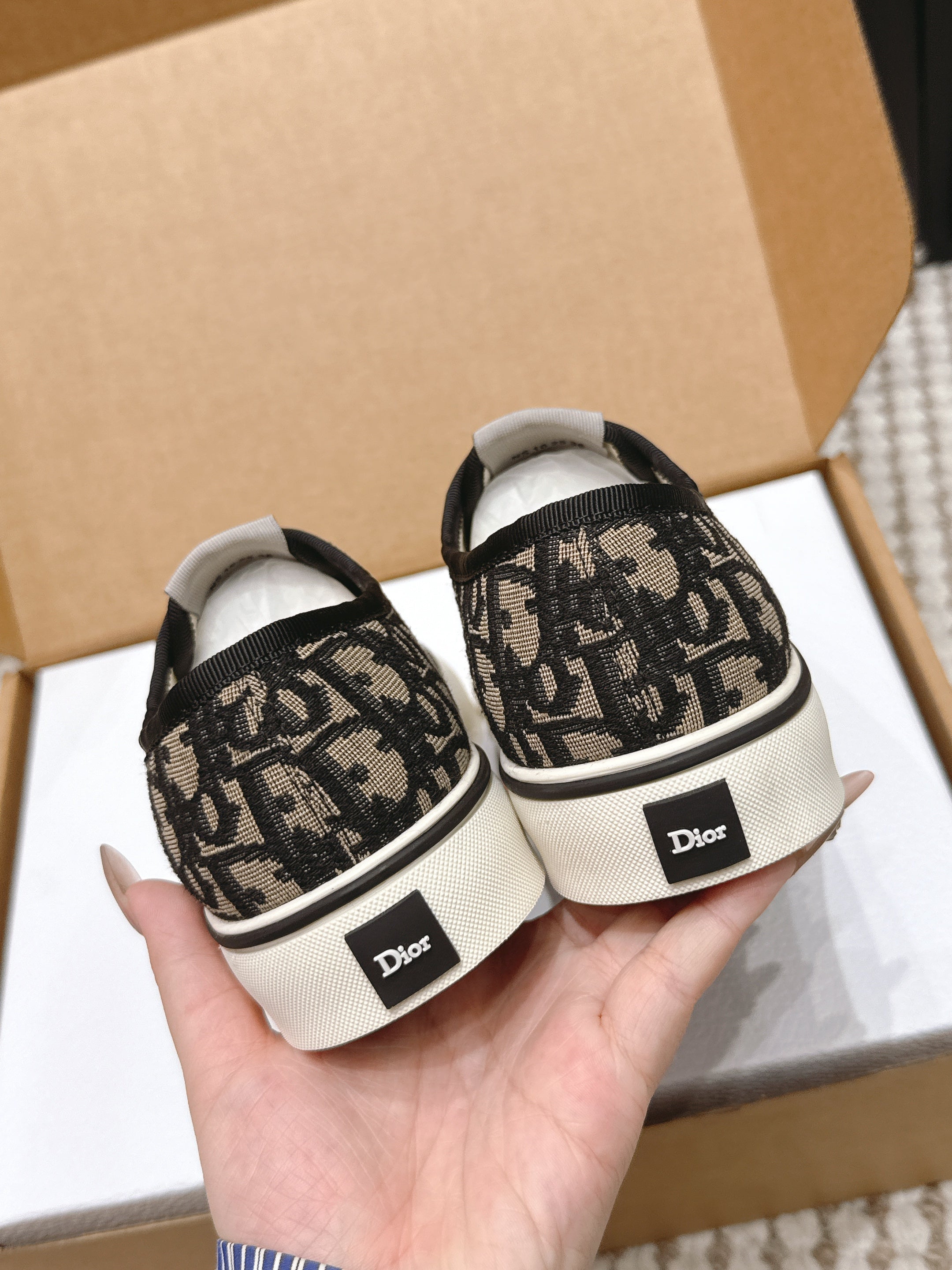 CD 26 Platform Sneaker Monogram Black Beige Canvas 632436