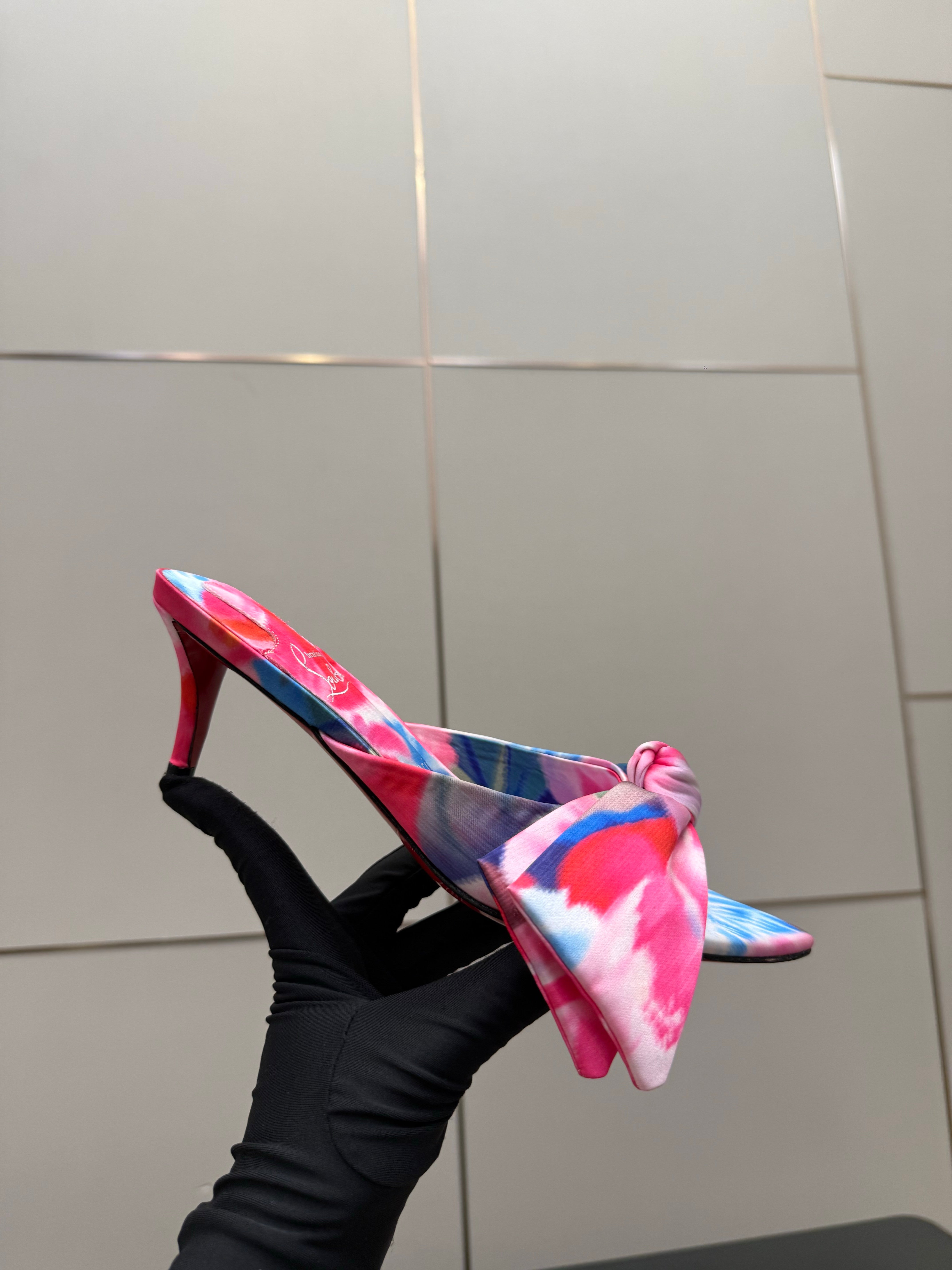 Christian Louboutin 2026 Mulazee 60mm Mule Sandals Silk Sheepskin 791581