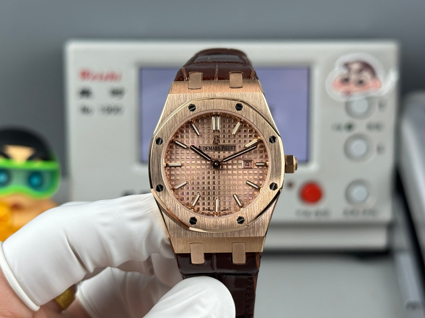 Audemars Piguet Royal Oak Lady 33mm Rose Gold Brown Leather Strap
