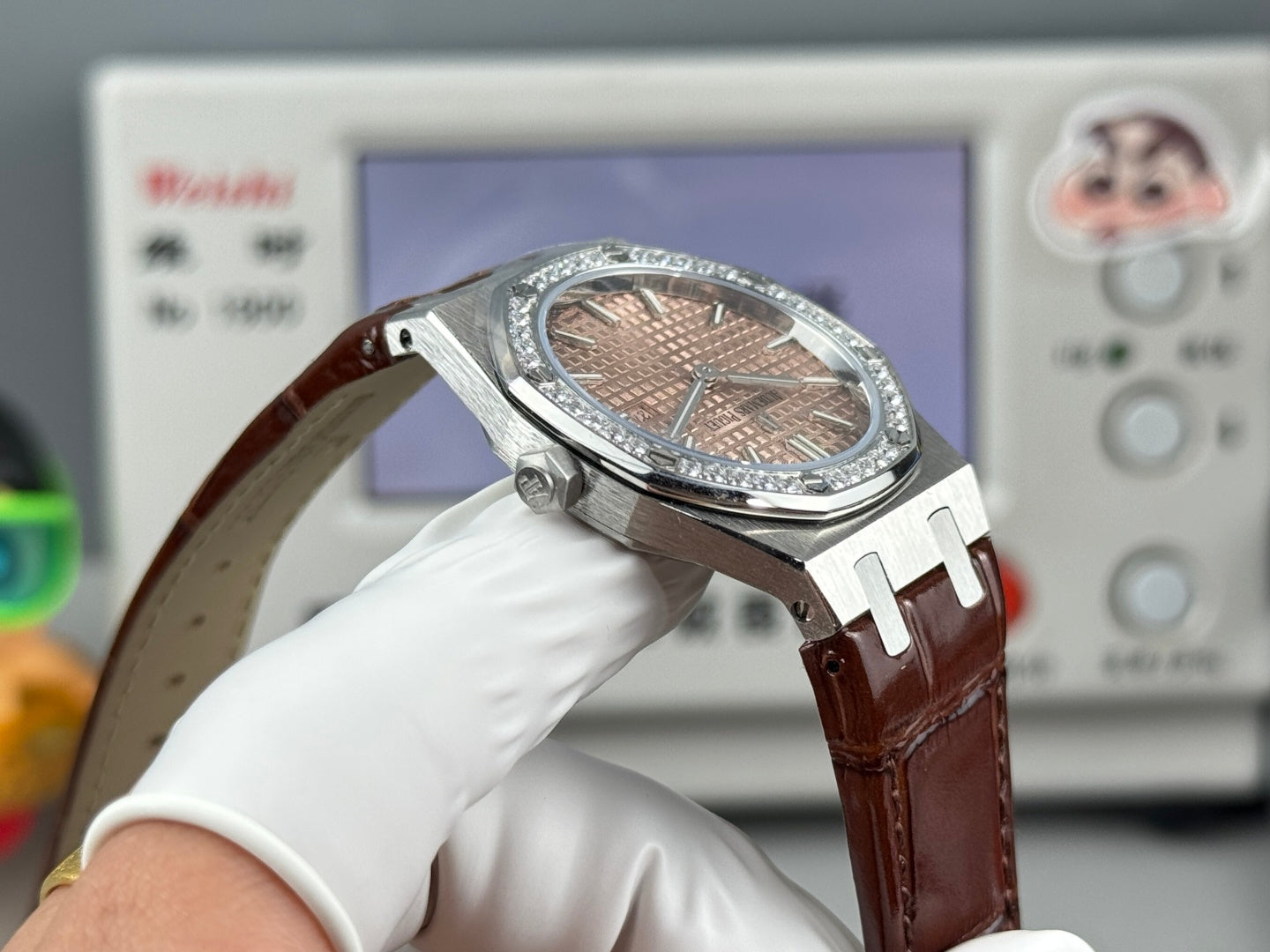 Audemars Piguet Royal Oak Lady 33mm Rose Gold Dial Leather Strap