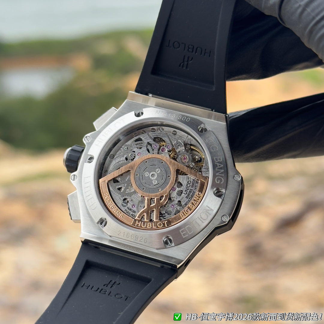 Hublot Big Bang Unico 43mm Titanium Case Black Rubber Strap
