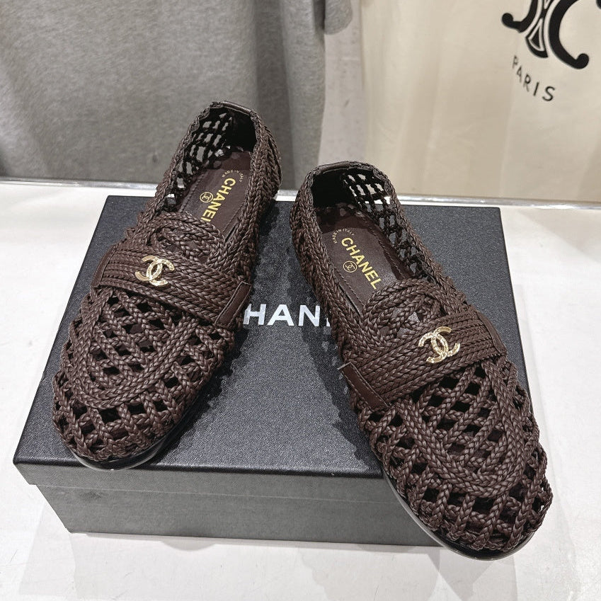 Chanel 2026 Hand-Woven Loafers Chocolate Calfskin 896474