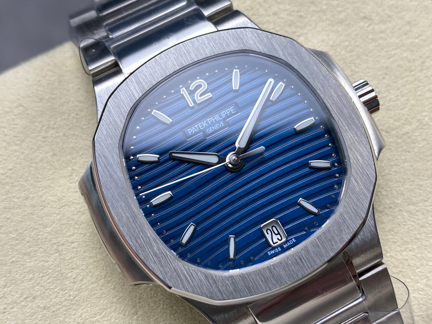 PATEK Nautilus 35.2mm Silver Blue Dial