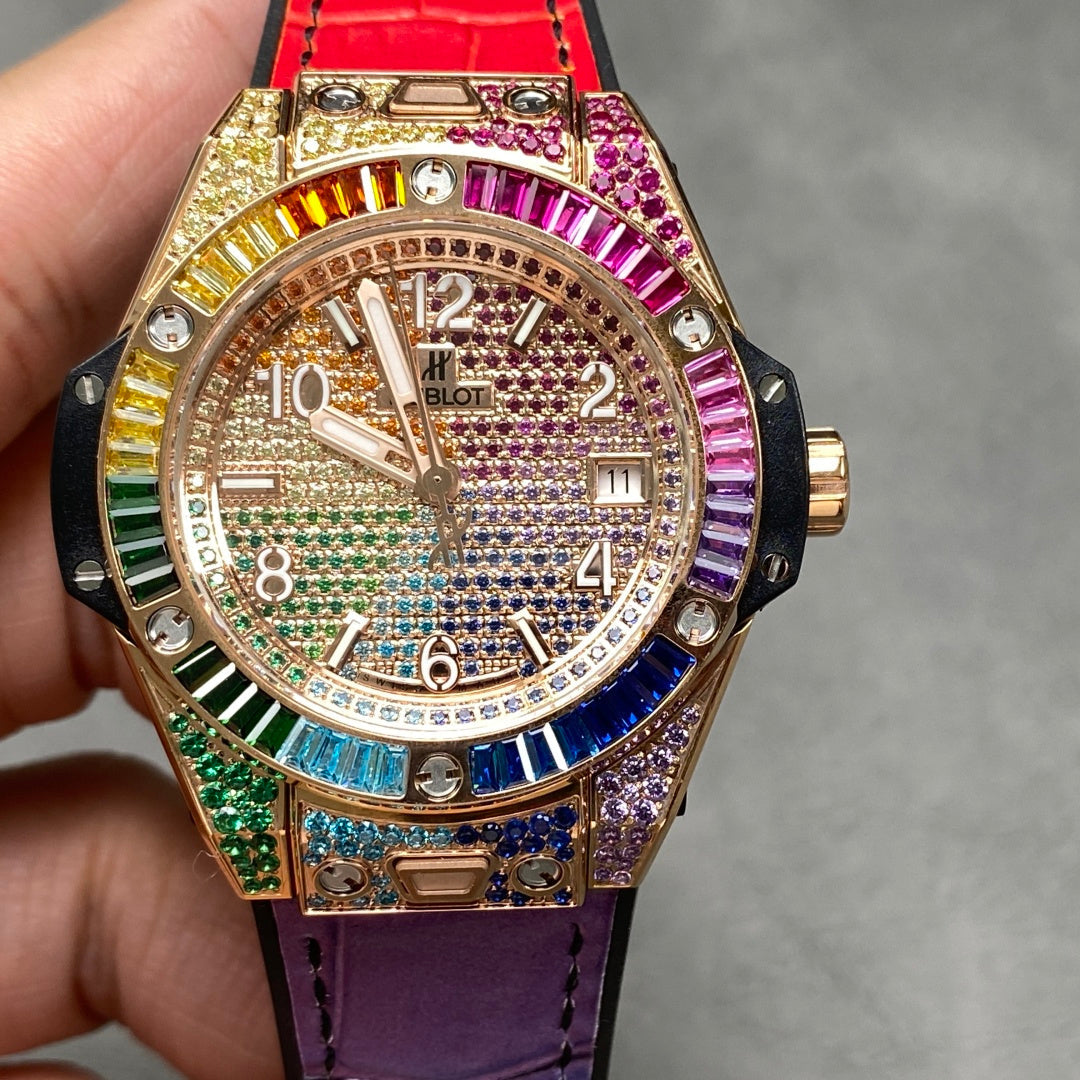 Hublot Big Bang One Click Rainbow Rose Gold 39mm Watch