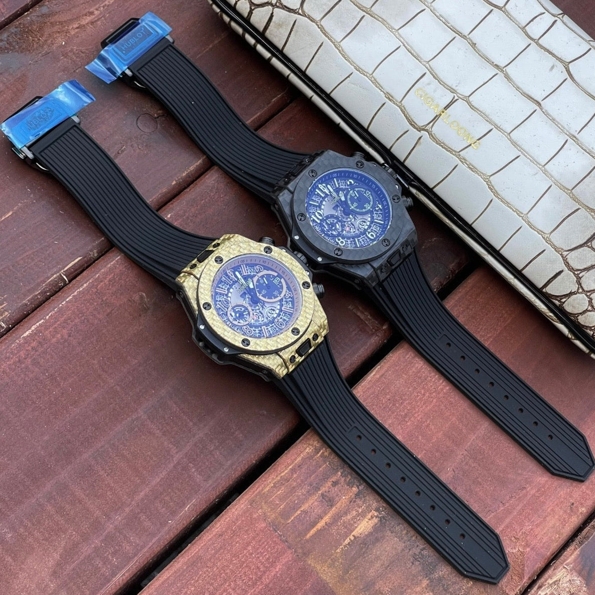 Hublot Big Bang Unico 45mm Carbon Case Watch Black Rubber Strap