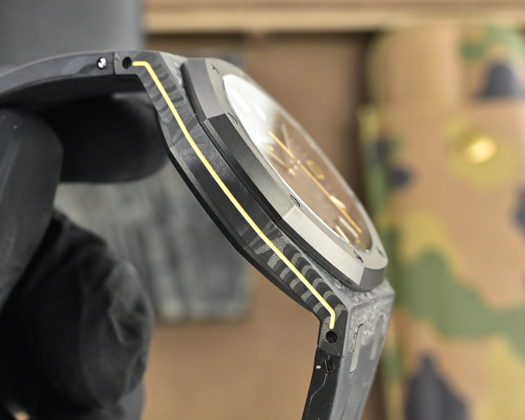 Audemars Piguet Royal Oak 41mm Custom Carbon Black Yellow Dial