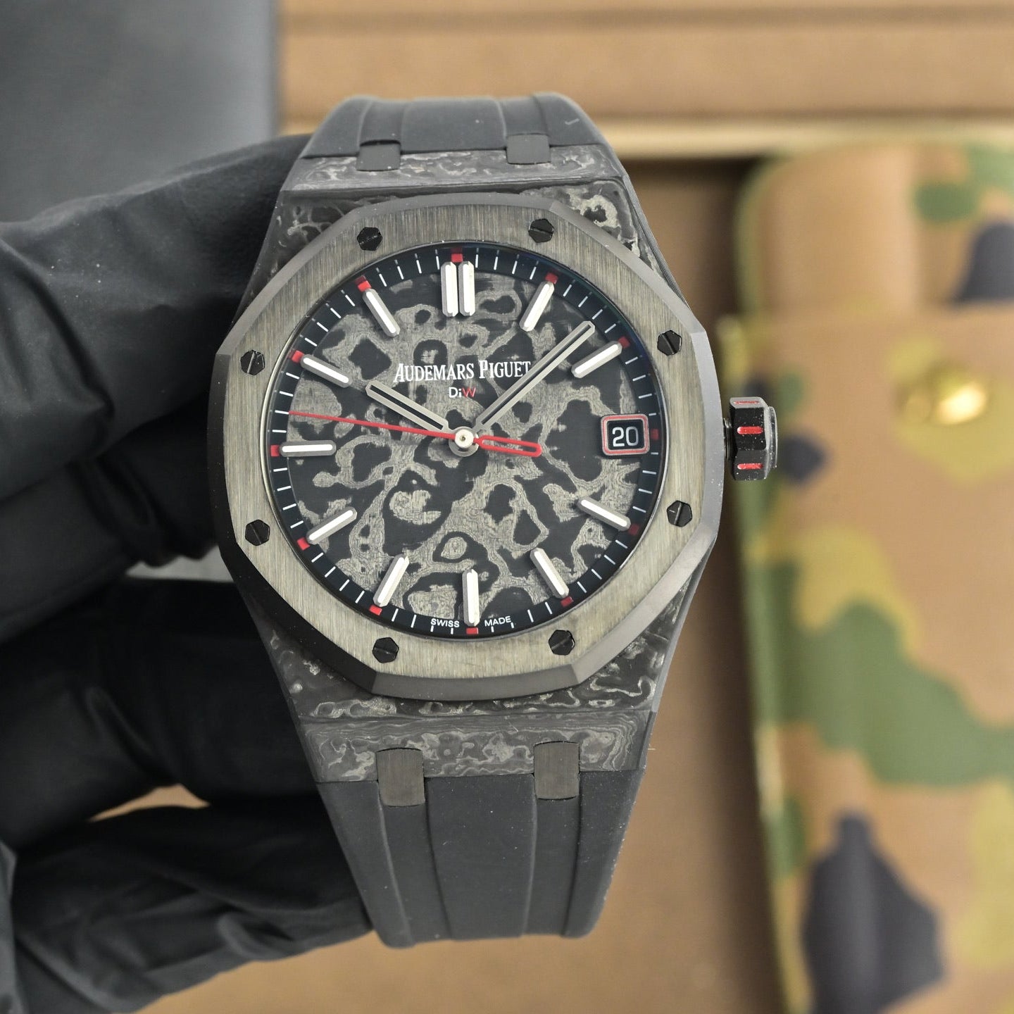Audemars Piguet Royal Oak 41mm Custom Carbon Black Red Dial