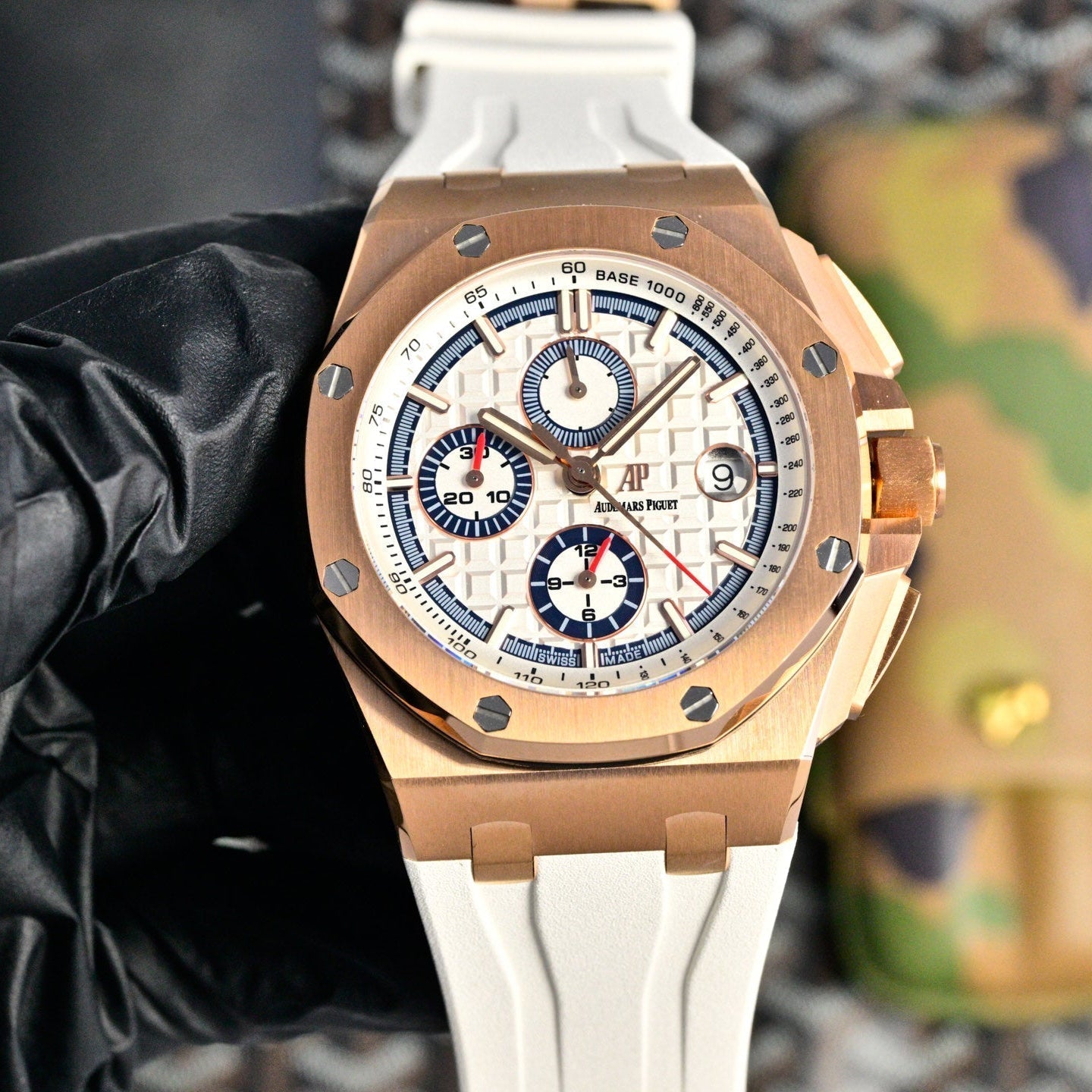 Audemars Piguet Royal Oak Chronograph 41mm Rose Gold Case Cream Dial