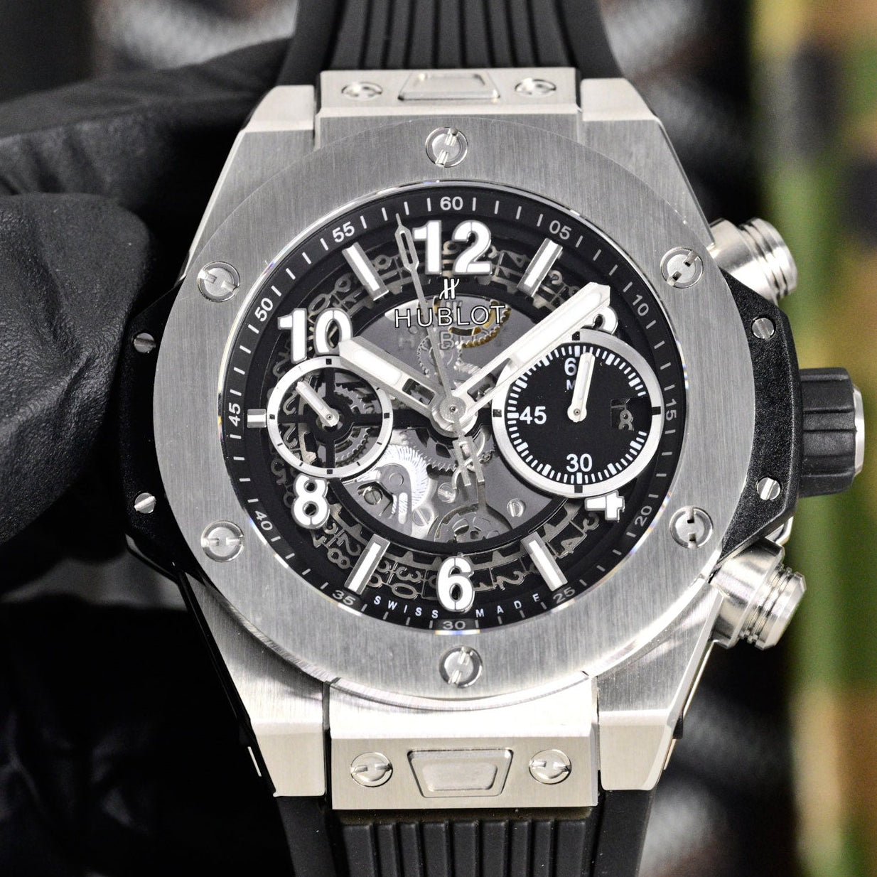 Hublot Big Bang Unico Titanium 42mm Watch with Black Rubber Strap