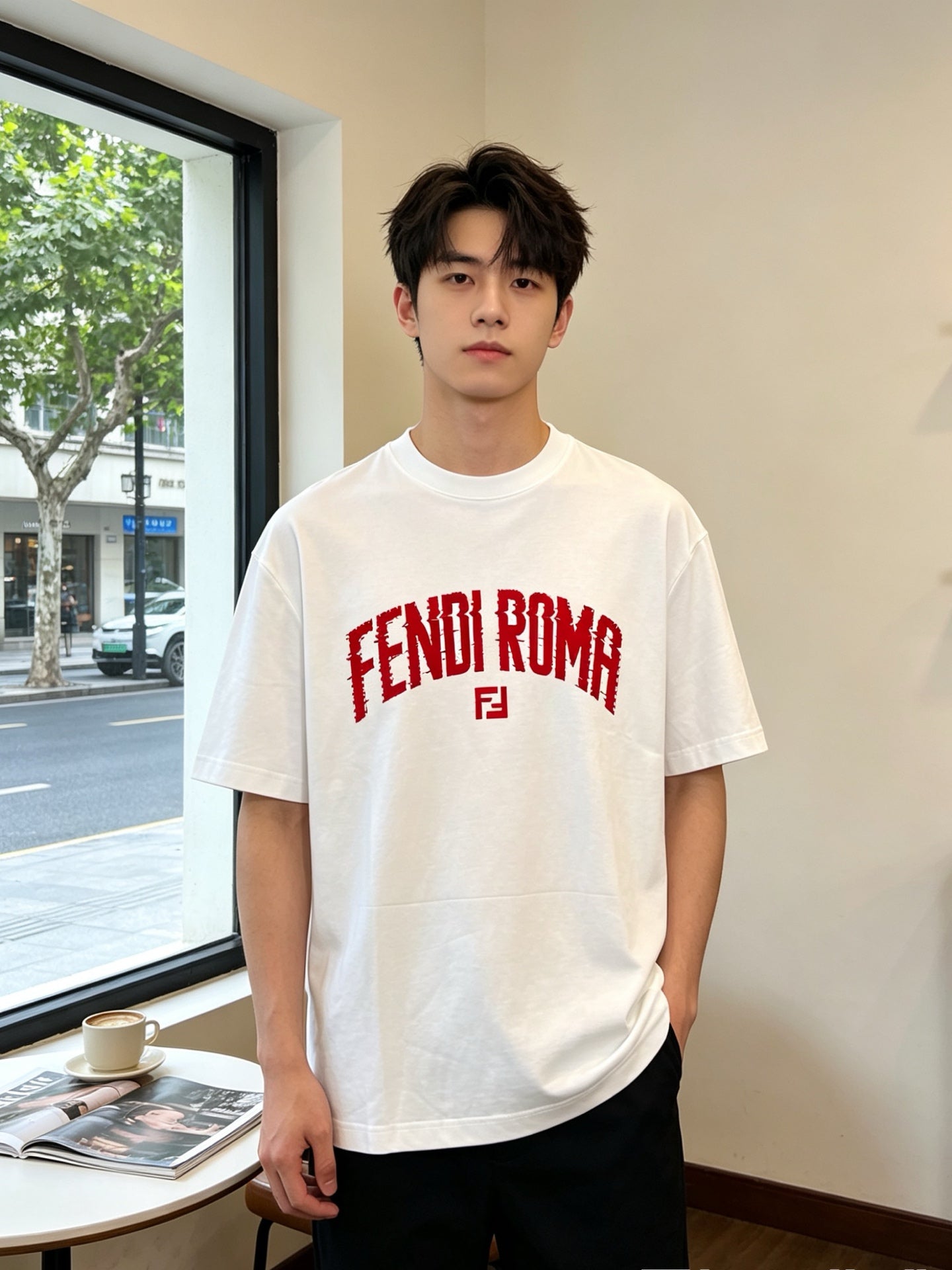 Fendi 2026 Men's Short-Sleeve T-Shirt Cotton 824363