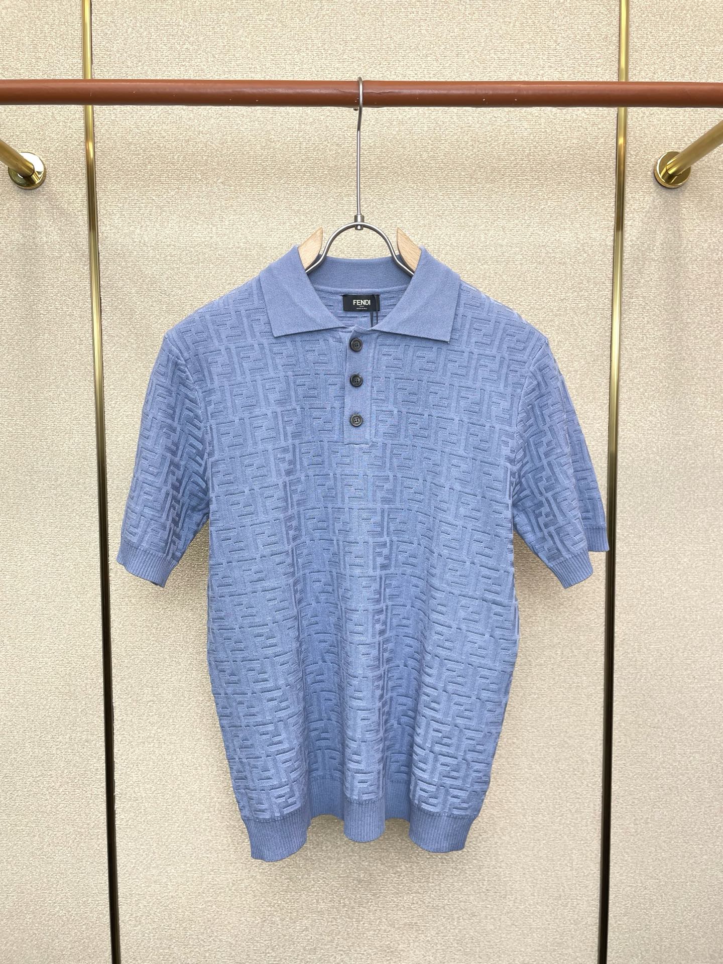 Fendi 2026 Men's Short-Sleeve Shirt Cotton Knitted 824341