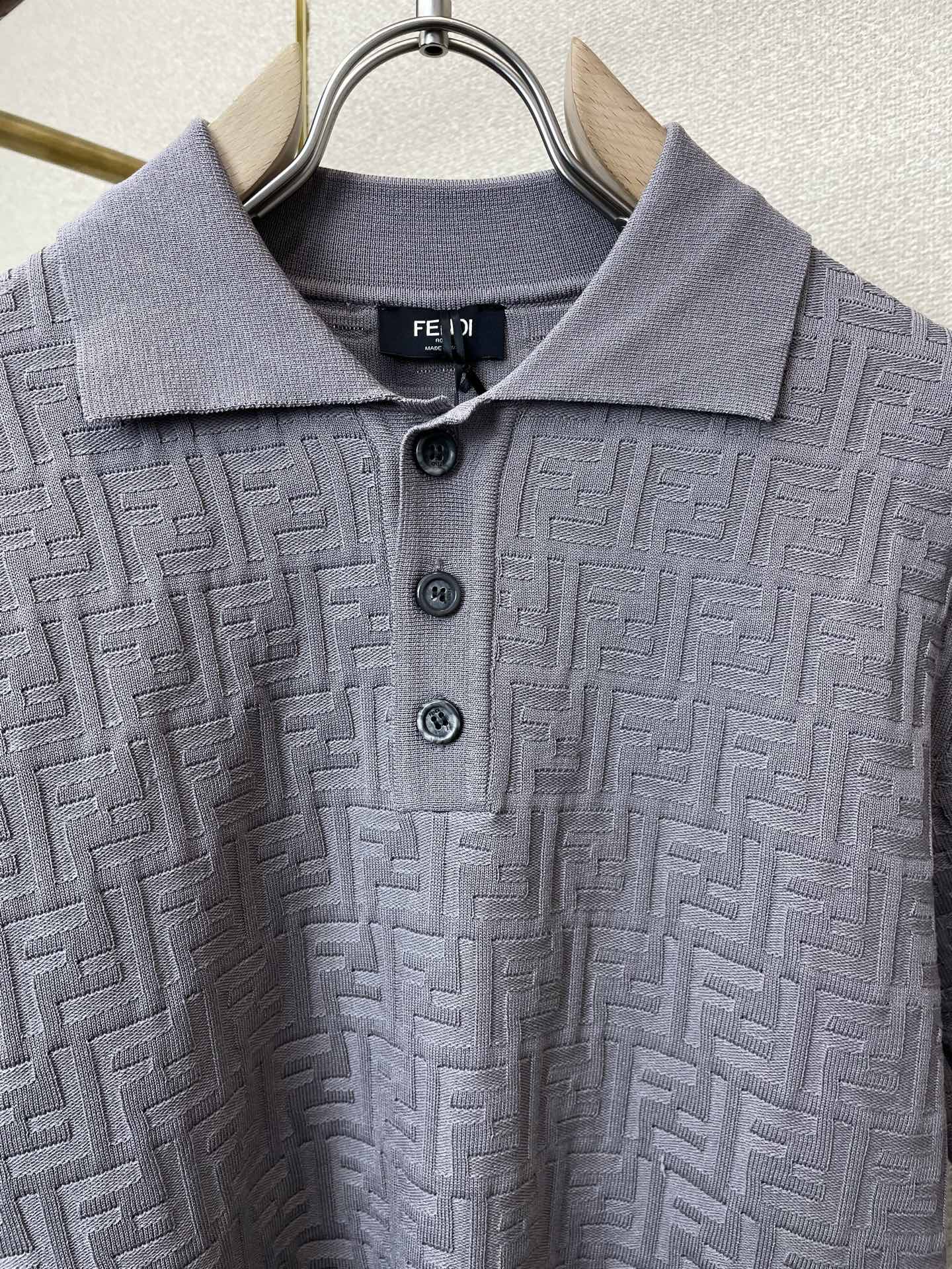 Fendi 2026 Men's Short-Sleeve Shirt Cotton Knitted 824341