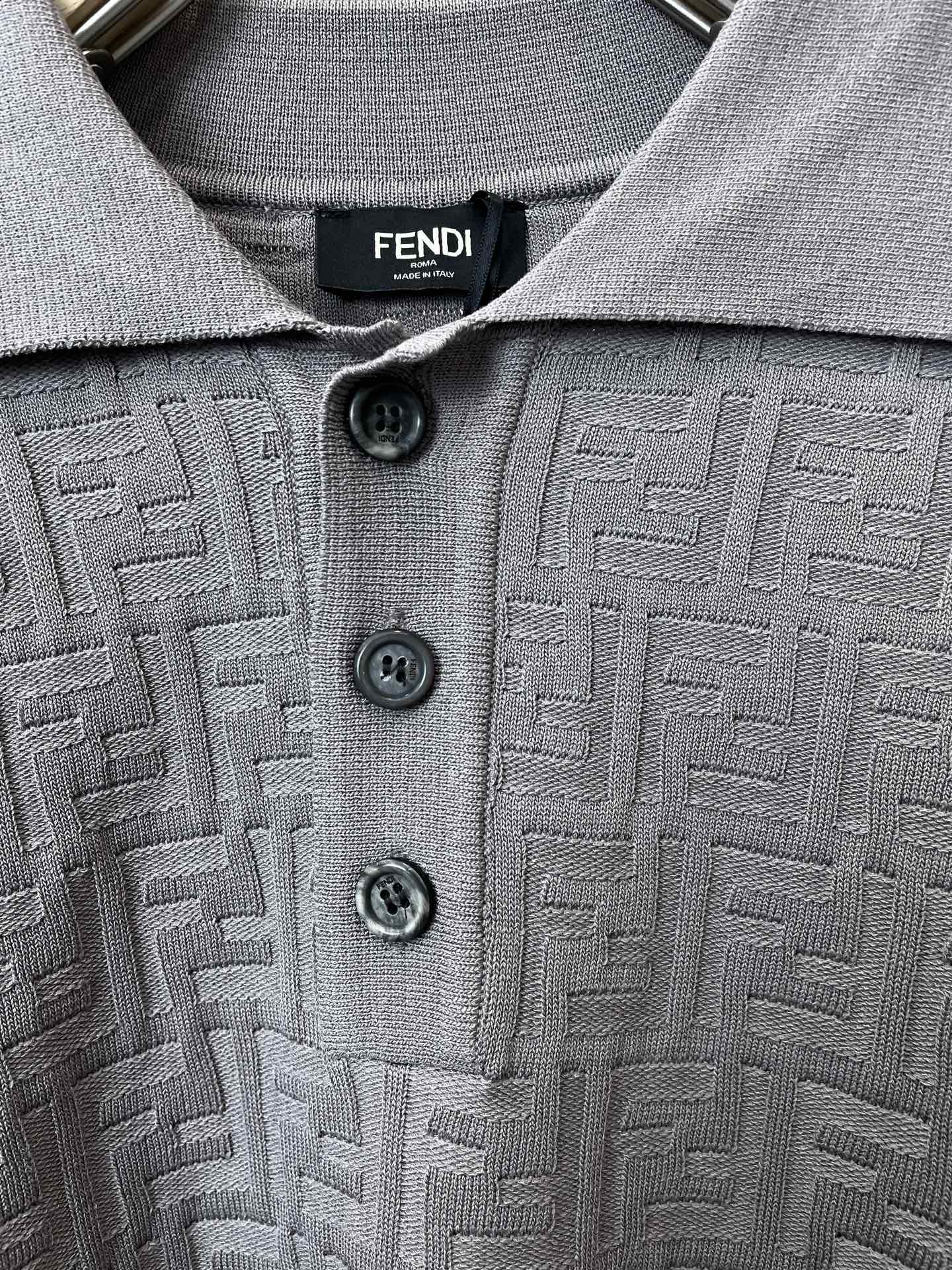 Fendi 2026 Men's Short-Sleeve Shirt Cotton Knitted 824341