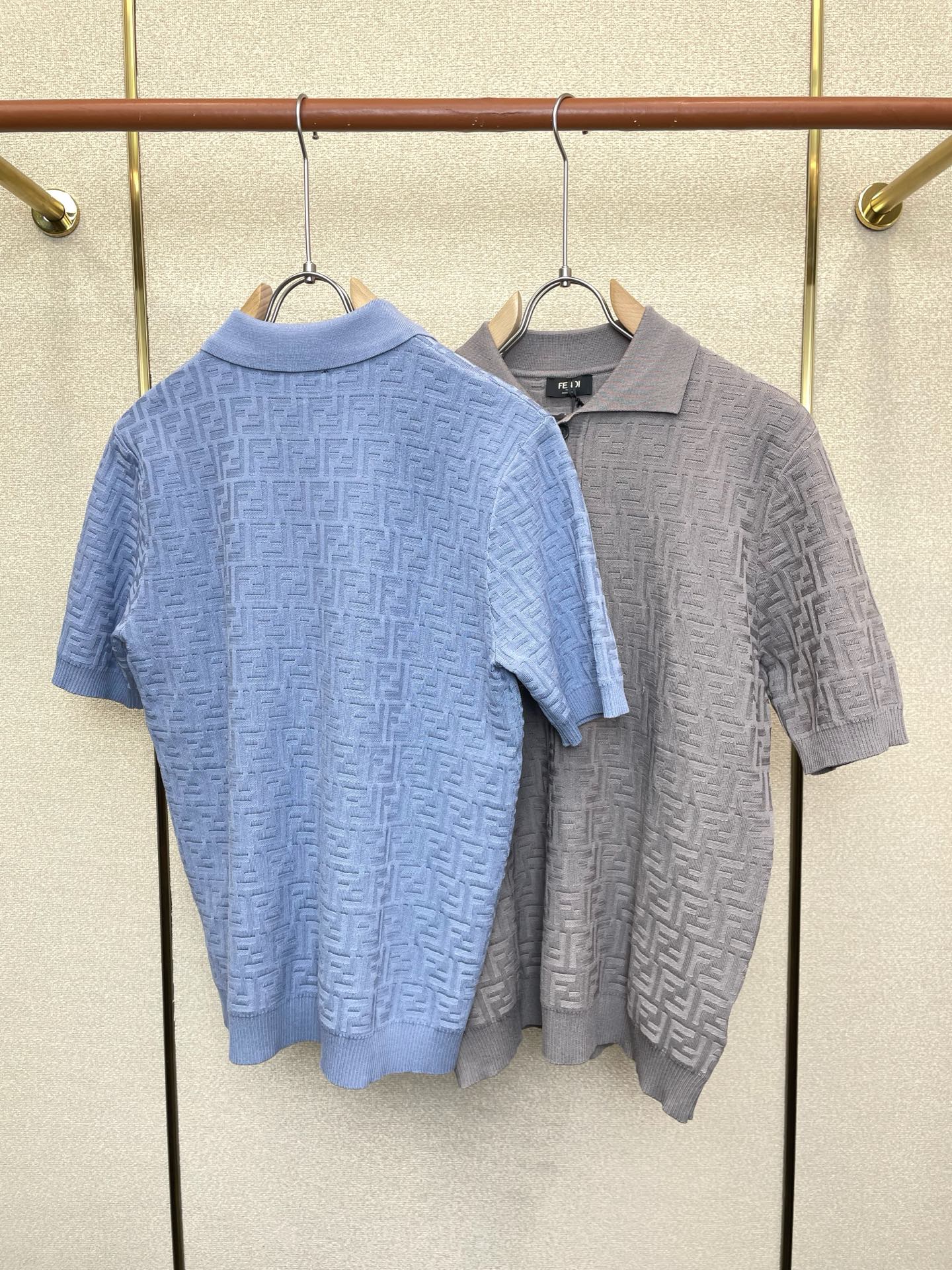 Fendi 2026 Men's Short-Sleeve Shirt Cotton Knitted 824341