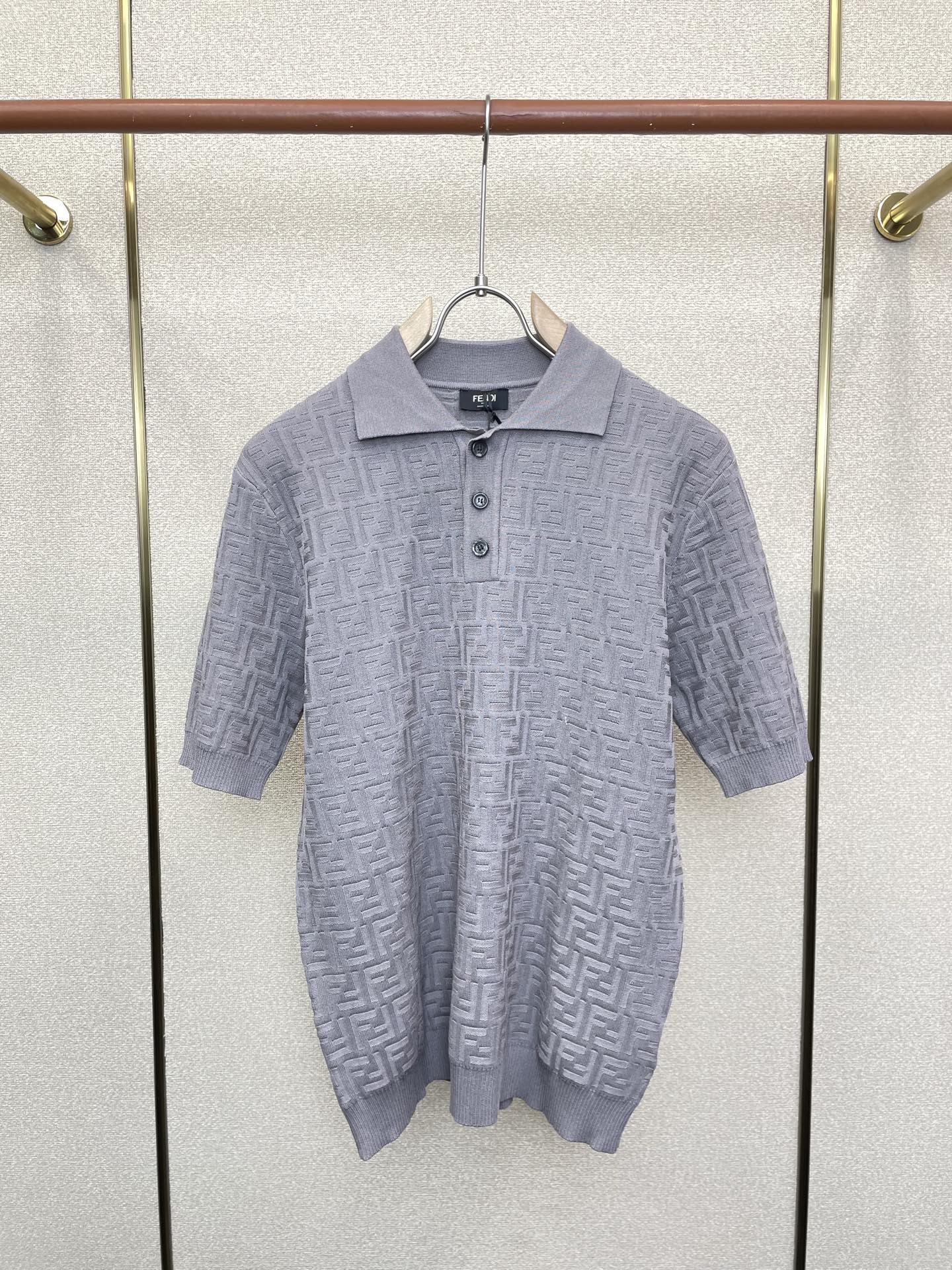 Fendi 2026 Men's Short-Sleeve Shirt Cotton Knitted 824341