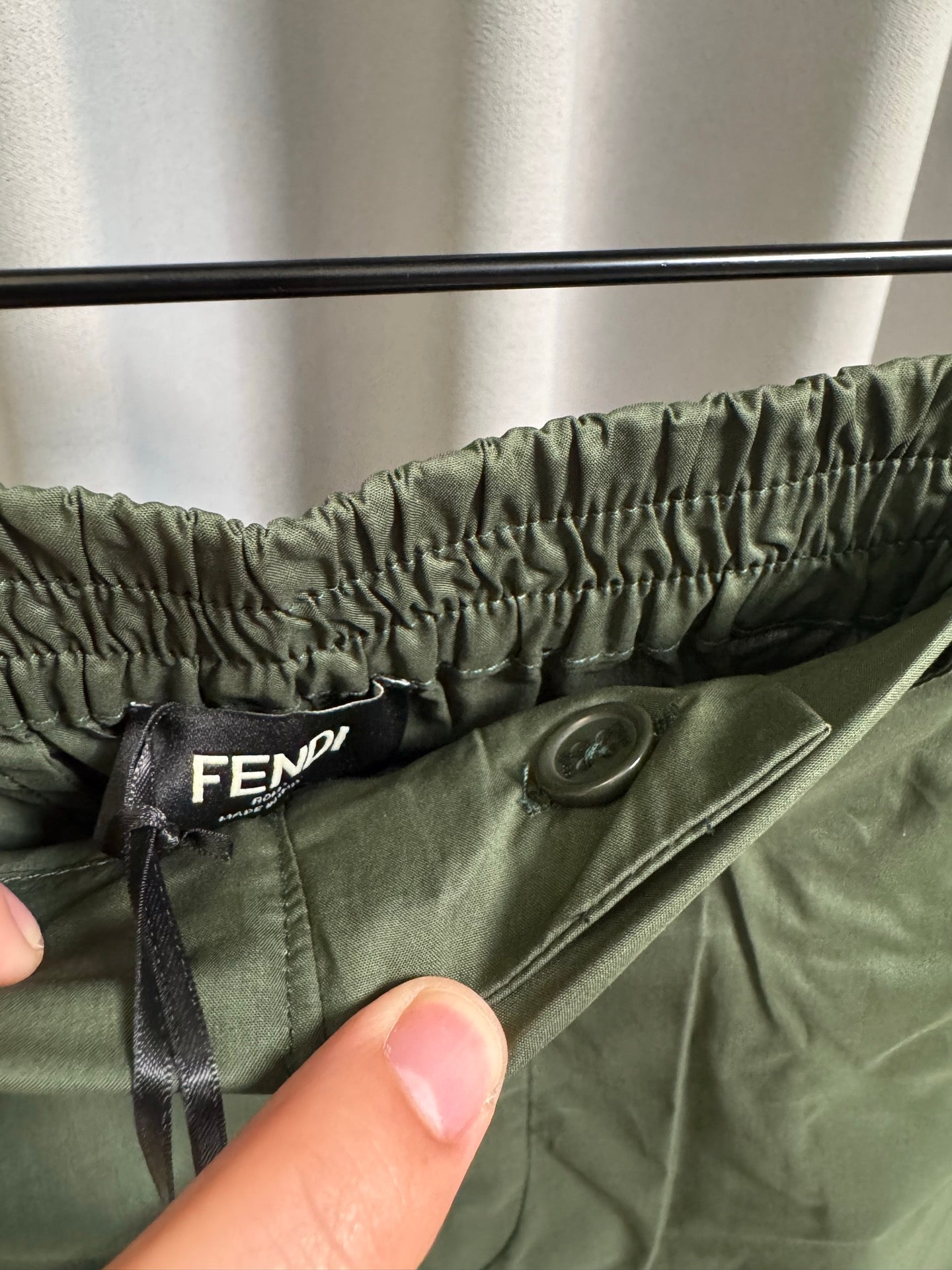 Fendi 2026 Men's Casual Shorts Olive Green Polyester Nylon 830399