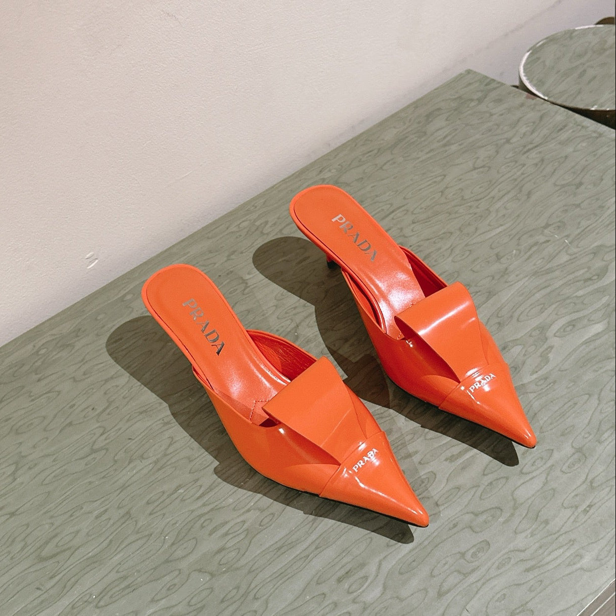 PRA 2026S High Heel Mule 65 Orange Sheepskin 657670