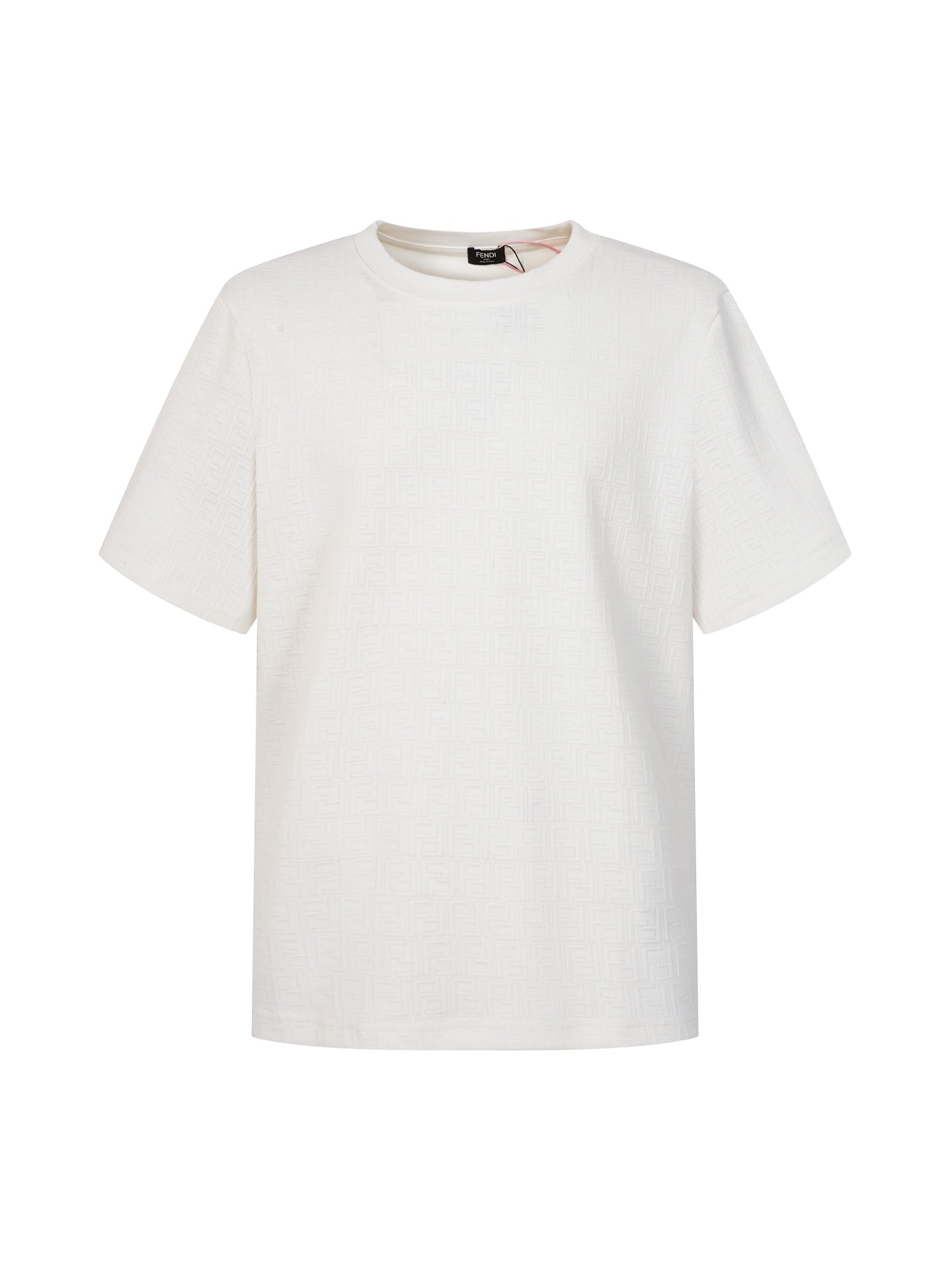 Fendi 2026 Men's Short-Sleeve T-Shirt Jacquard Cotton Wool 830111