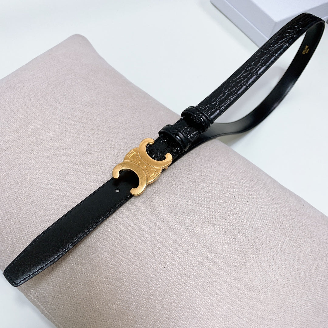 CEL Gold Buckle Belt Calfskin 176670