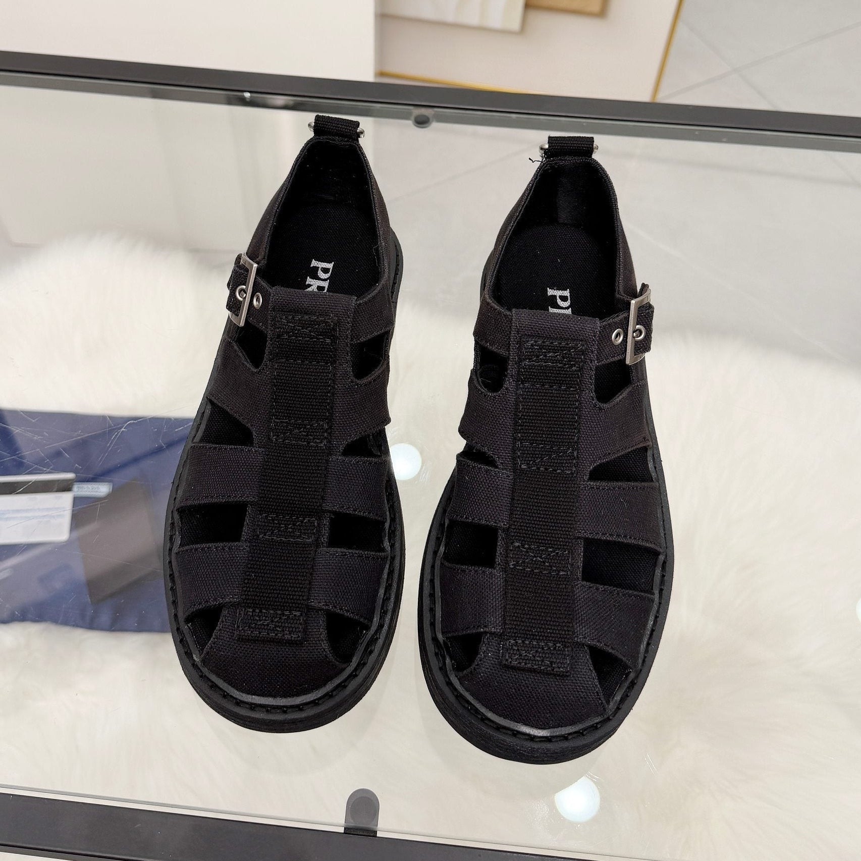 Prada 2026 Sandal Black Fabric Rubber 715624