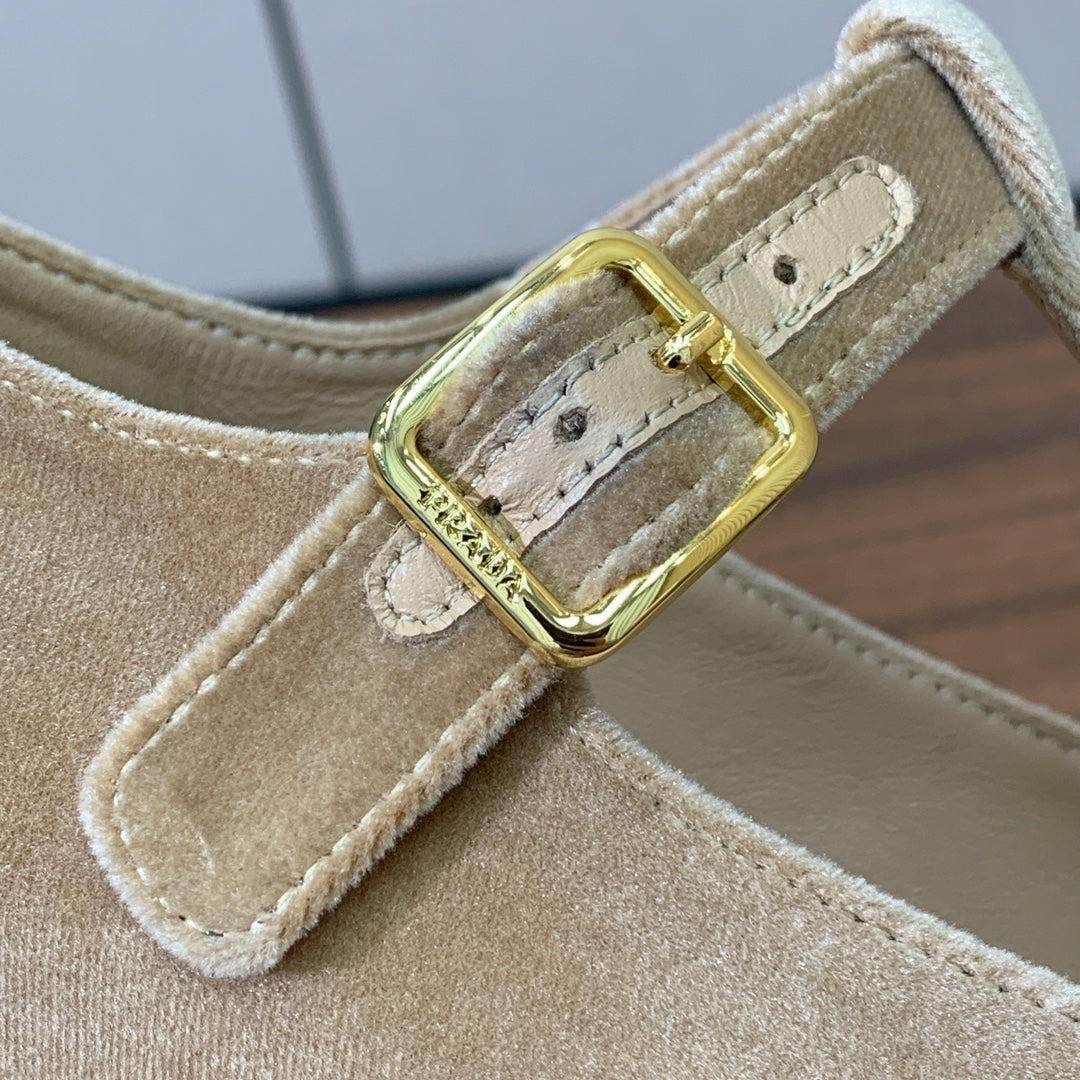 Prada 2026 T-strap Mary Janes 25mm Bow Calfskin Leather 792681