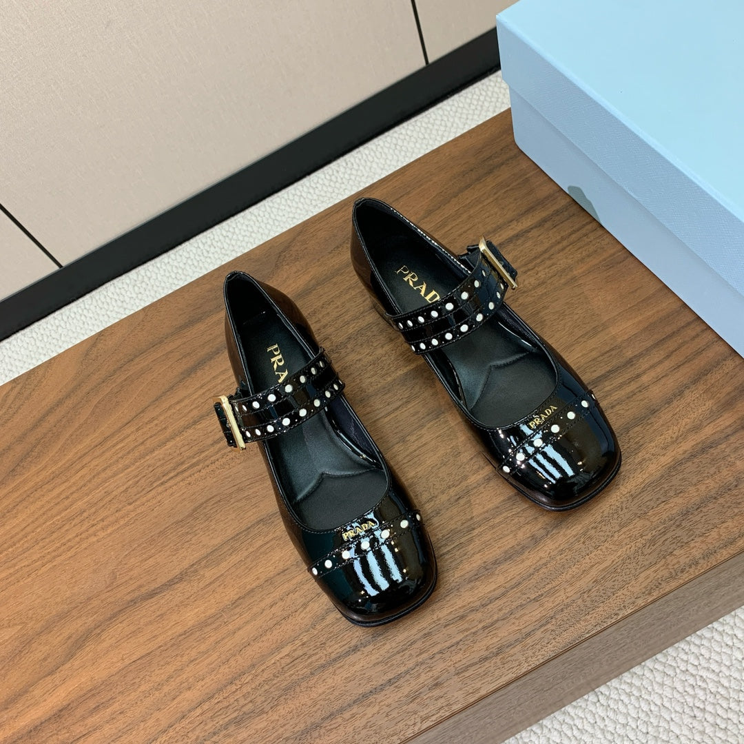 Prada 2026 Mary Janes 25mm Calfskin Patent Leather 792679