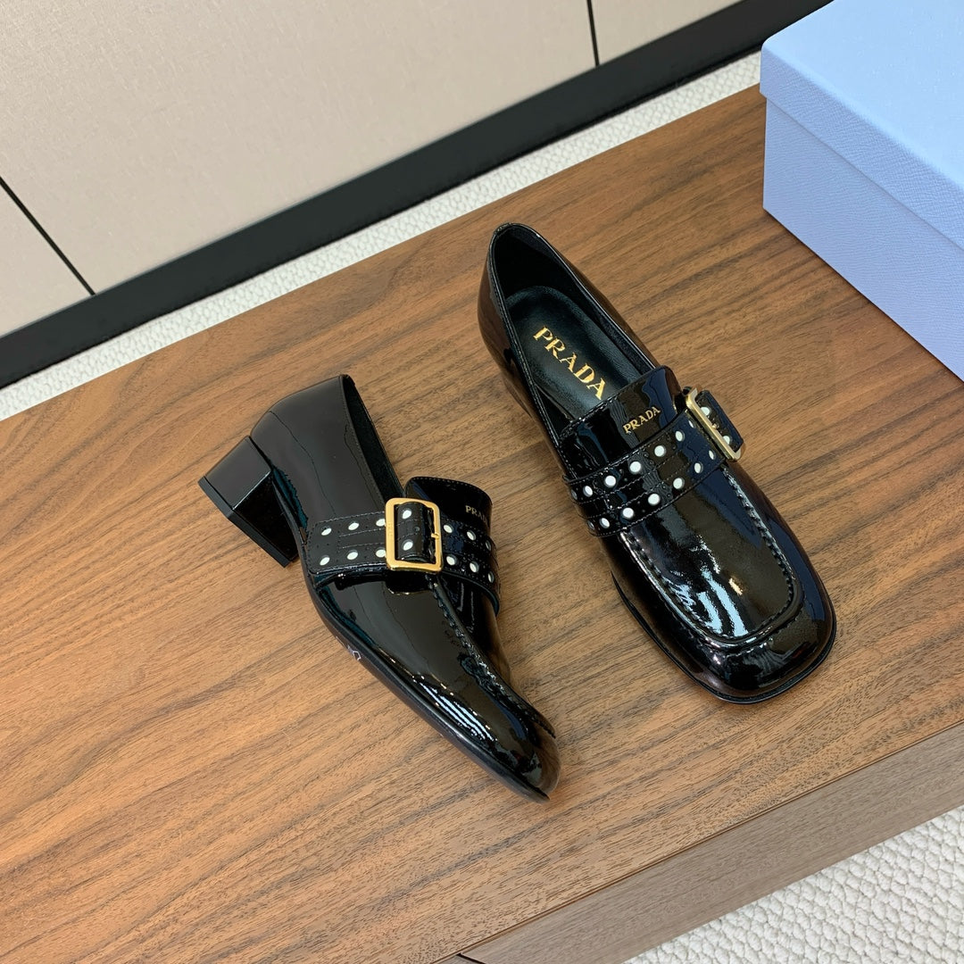 Prada 2026 Modellerie Stud Loafers 25mm Calfskin Leather 792674
