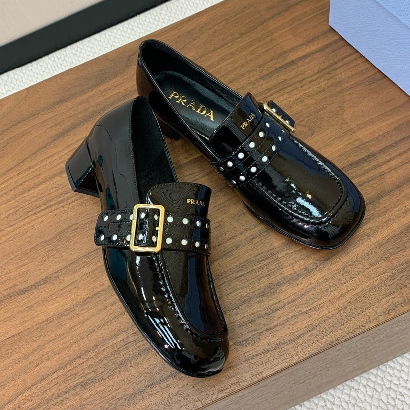 Prada 2026 Modellerie Stud Loafers 25mm Calfskin Leather 792674