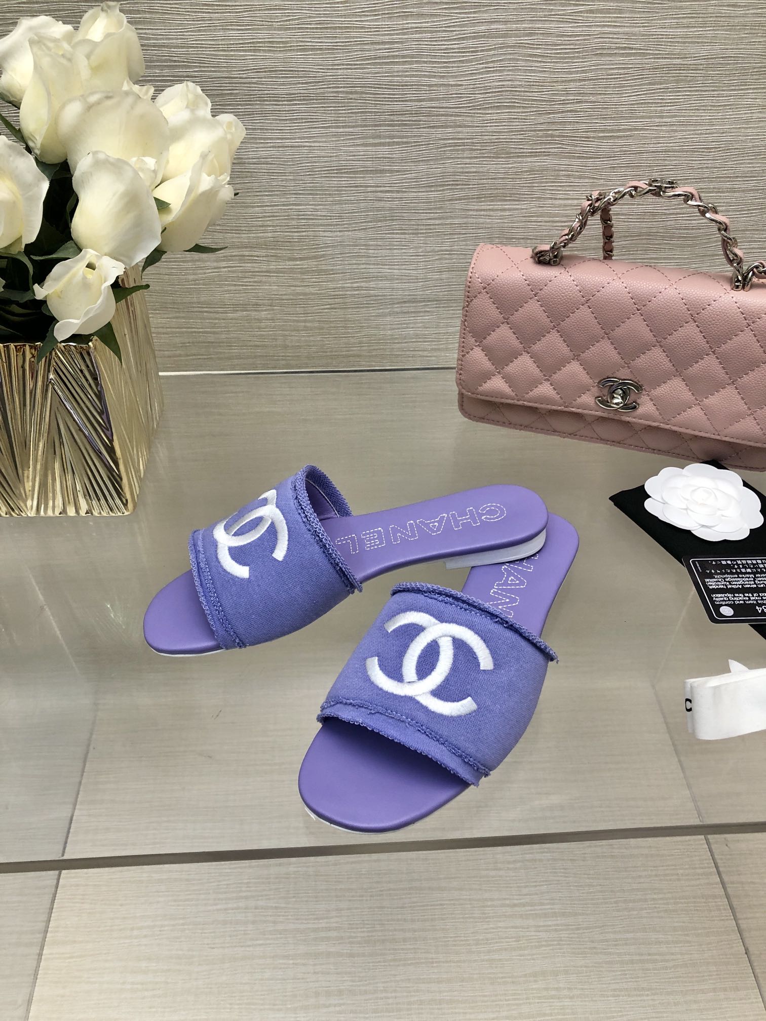 CC 25C Slippers Purple Fabric Material 212966