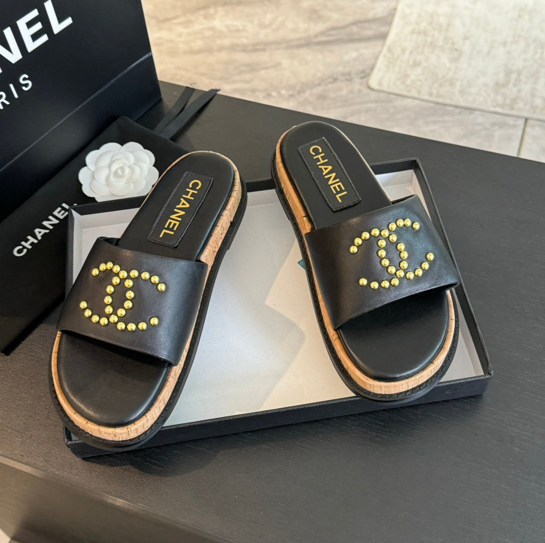 CC 25C Slippers Black Sheepskin 213106