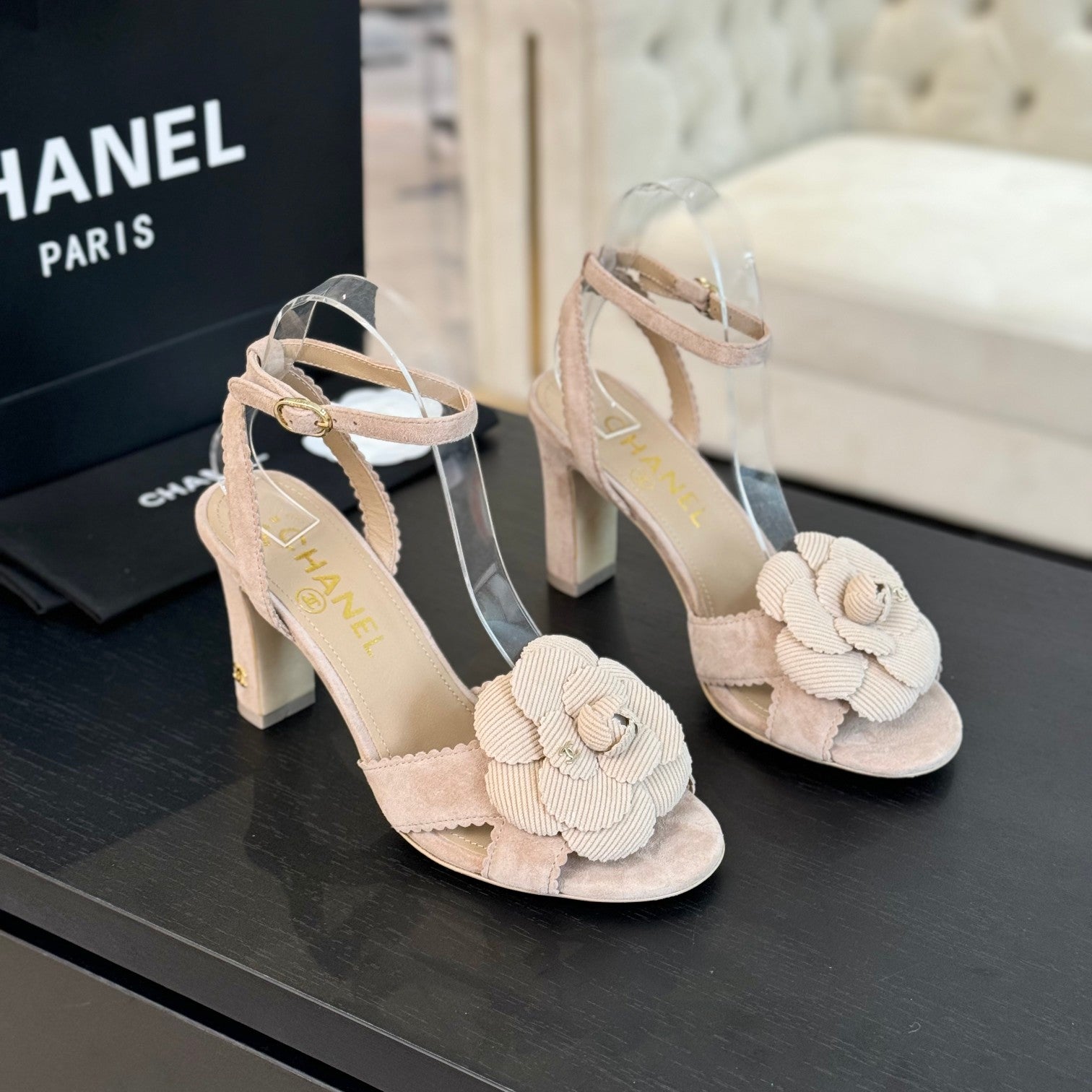 CC Sandals 80mm Beige Suede