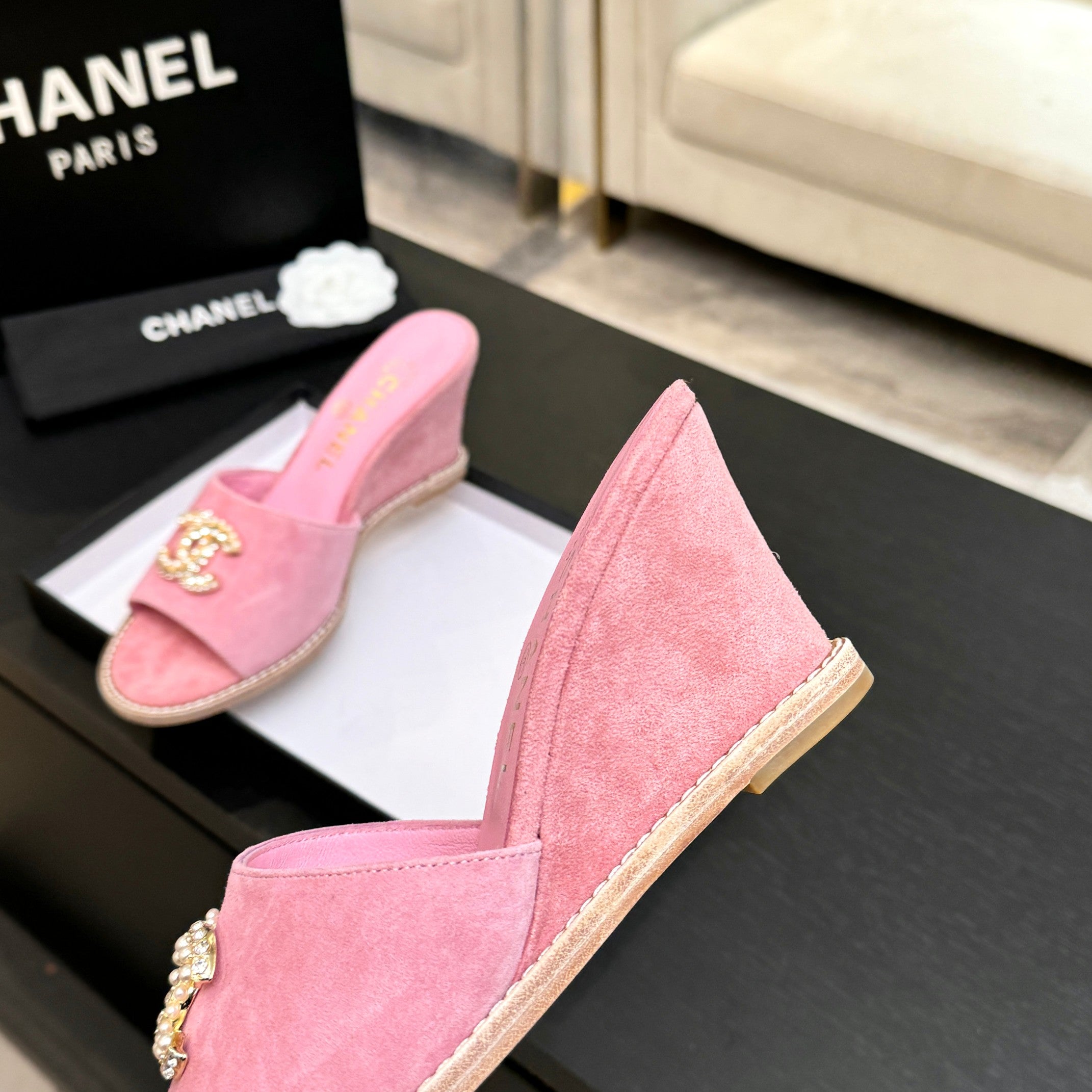 CC 2026 Wedge Sandals 65 Suede
