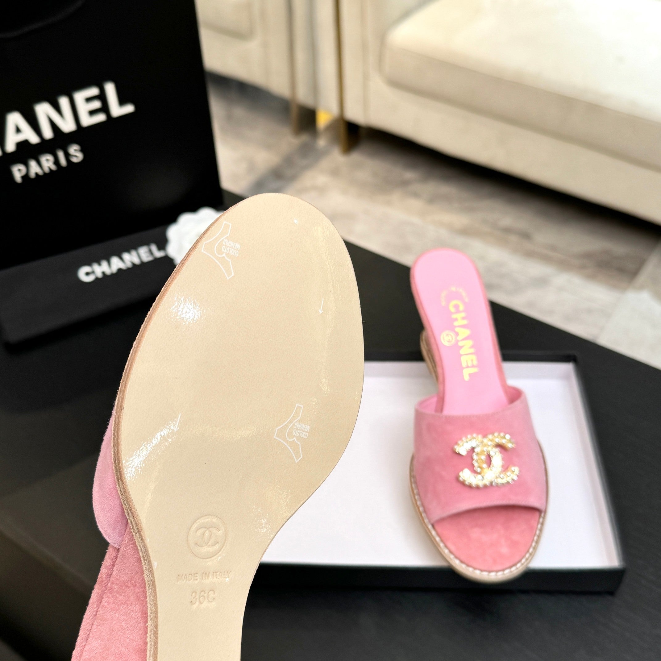 CC 2026 Wedge Sandals 65 Suede