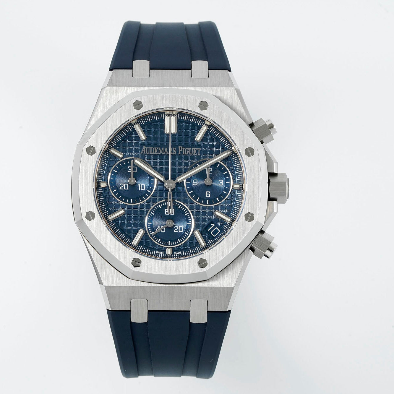 Audemars Piguet Royal Oak Chronograph 41mm Steel Case Blue Dial Rubber Strap