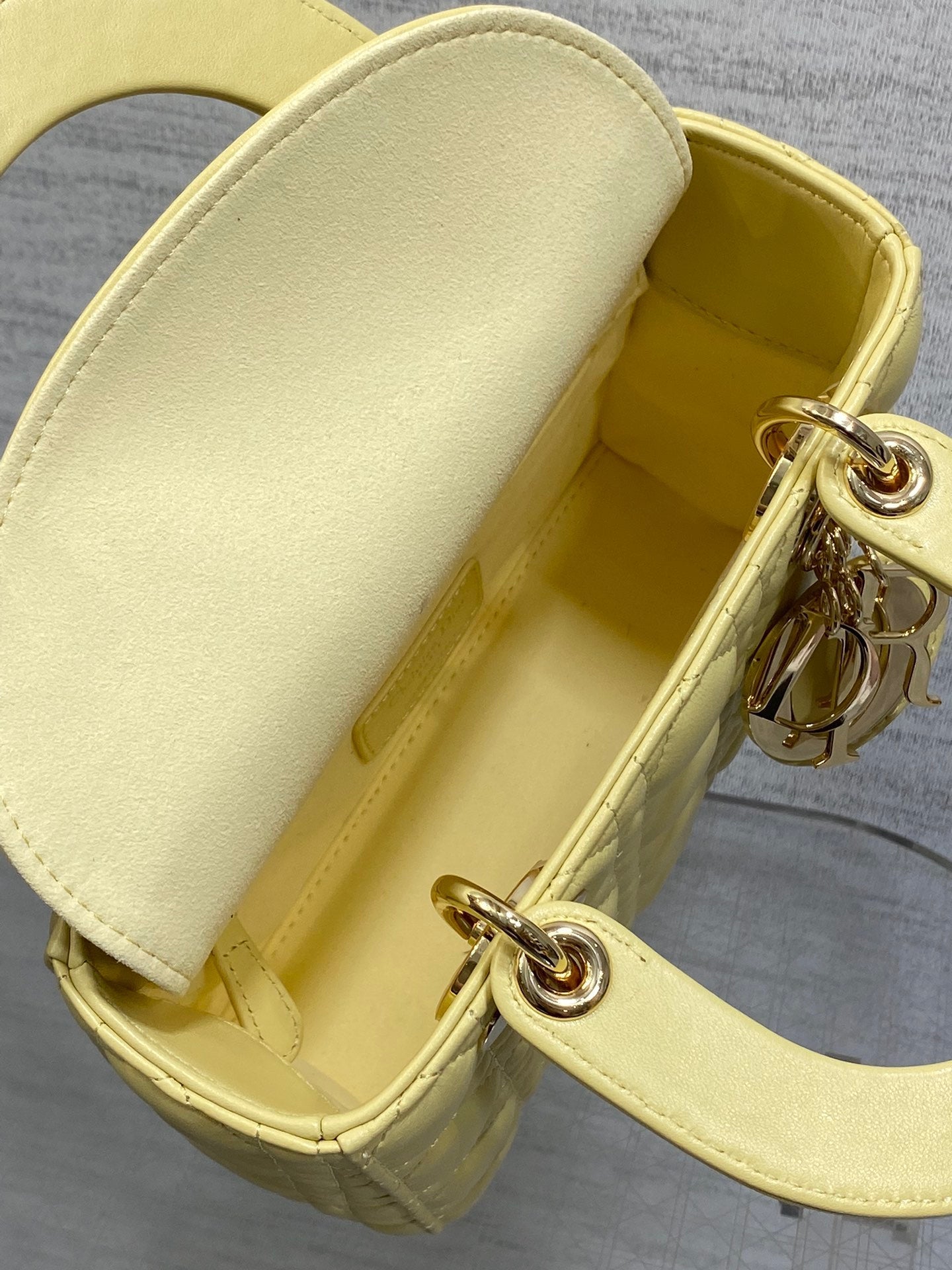 Dior 2026 Mini Lady Dior Bag Yellow Lambskin 270903