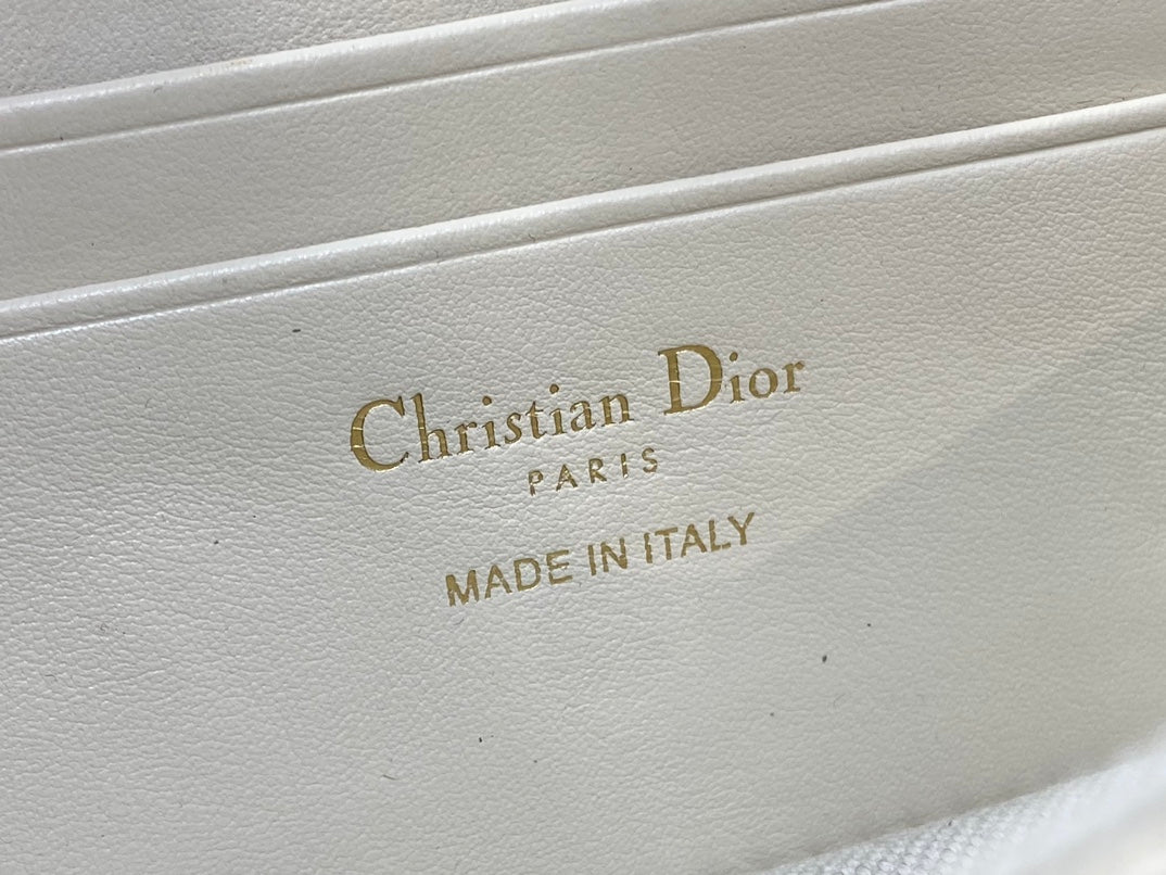 Dior 2026 Montaigne Cigale Bag 20.5cm Blue White Canvas Leather 272677