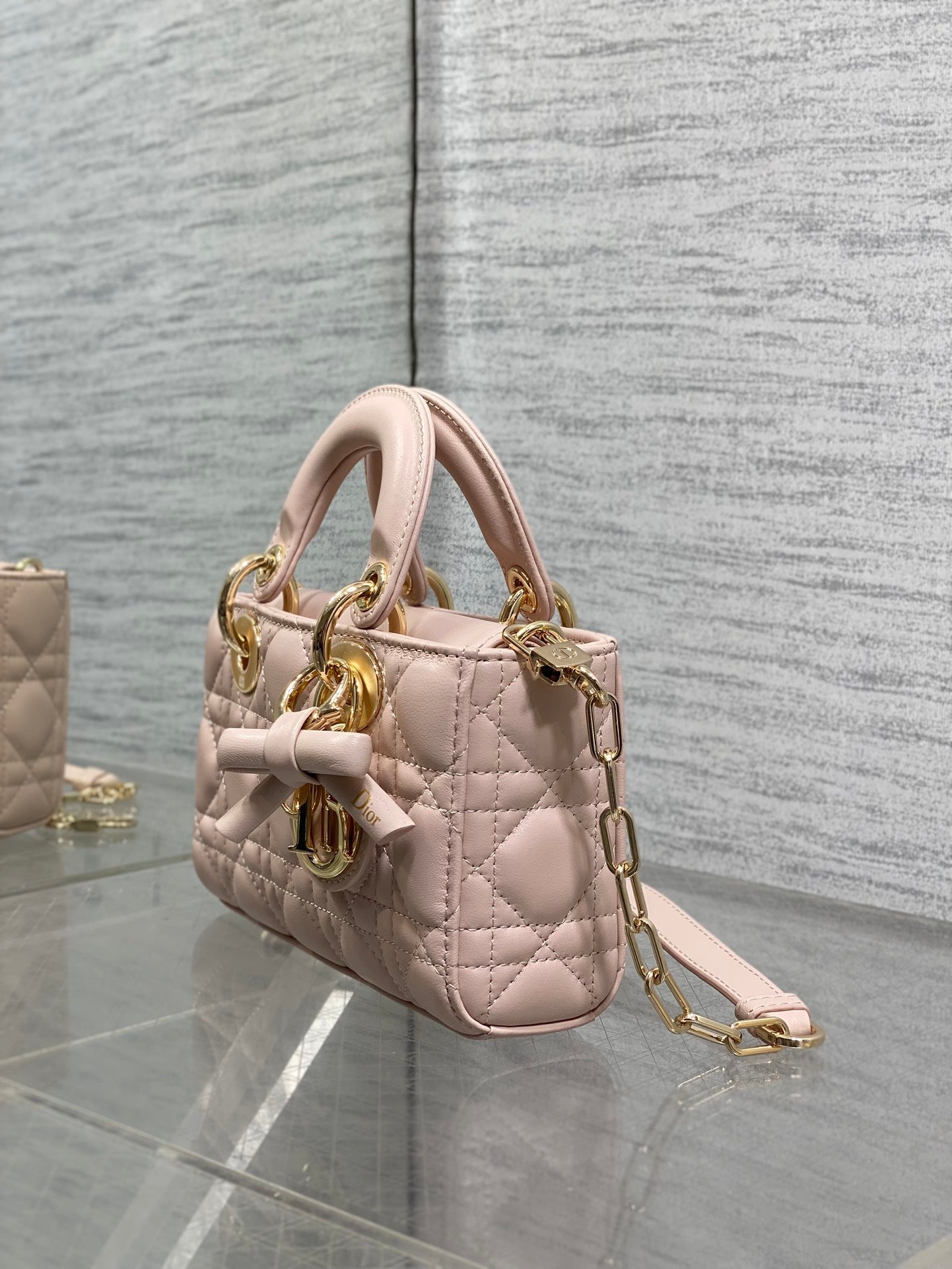 Dior 2026 Bow D-Joy Micro Bag Power Pink Lambskin 284125