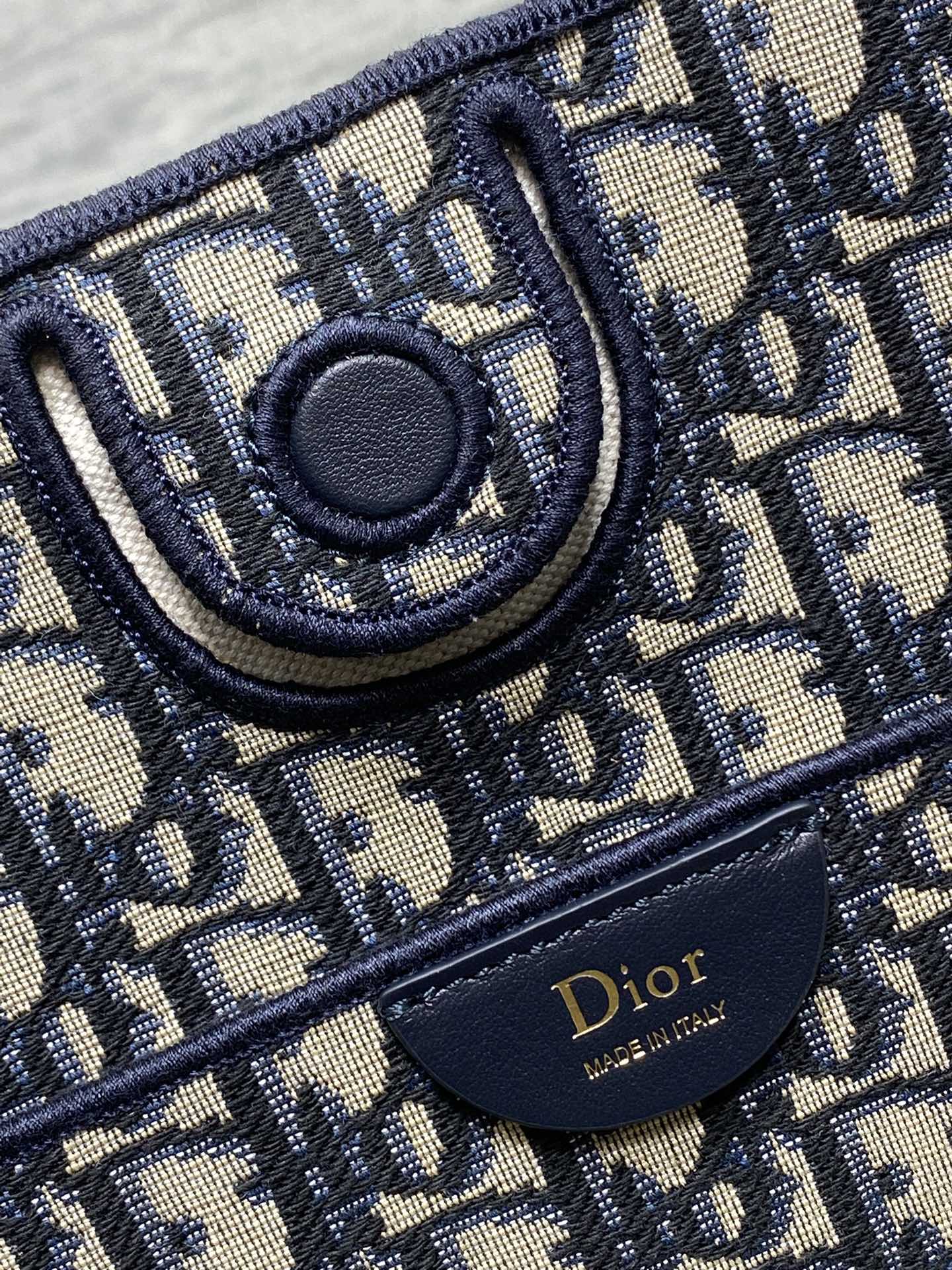 Dior 2026 Medium Shopping Bag 37cm Blue Beige Canvas Leather 284285