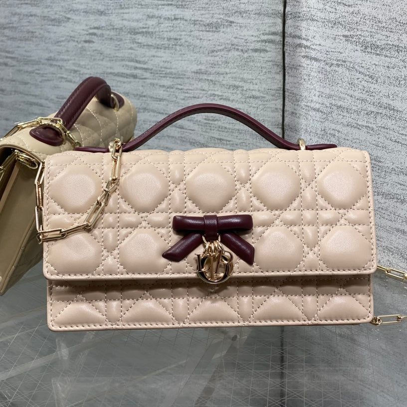 Dior 2026 My Dior Mini Bag Two-Tone Trench and Hermitage Red Lambskin 284083