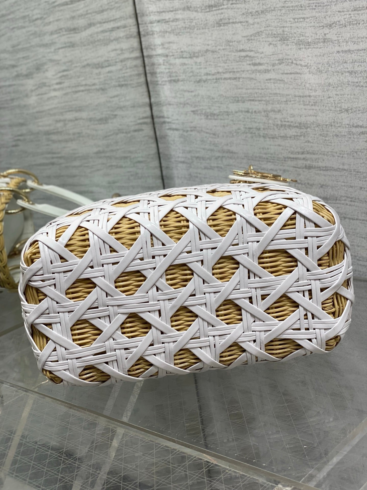 Dior 2026 Wicker Cannage Bag 24cm Leather Rattan 355285
